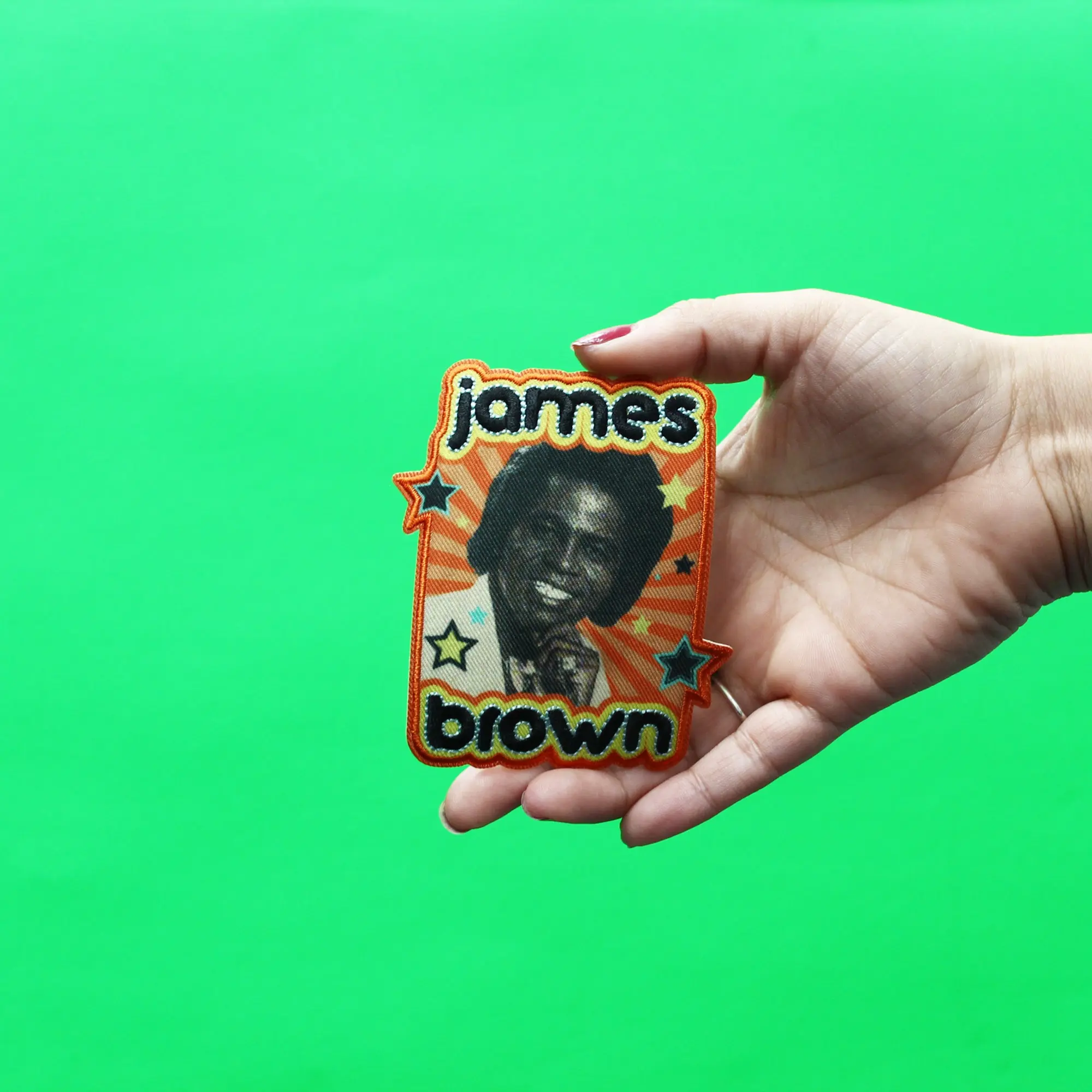 James Brown Patch Star Portrait Embroidered Iron On - Image 2