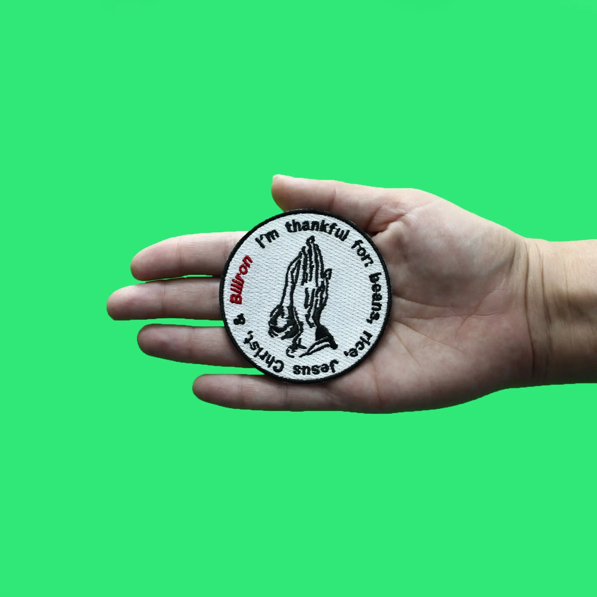 Jesus Christ and Biron Patch Funny Viral Meme Embroidered Iron On - Image 2
