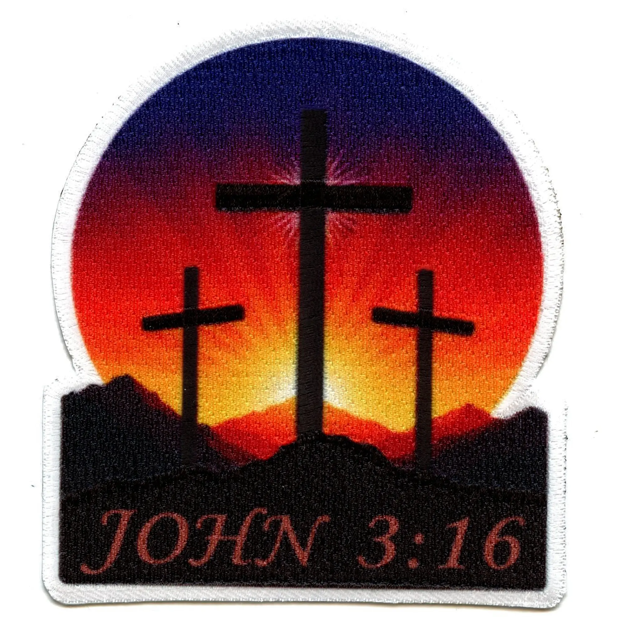 John 3:16 Bible Scripture Religious Patch Embroidered Iron On