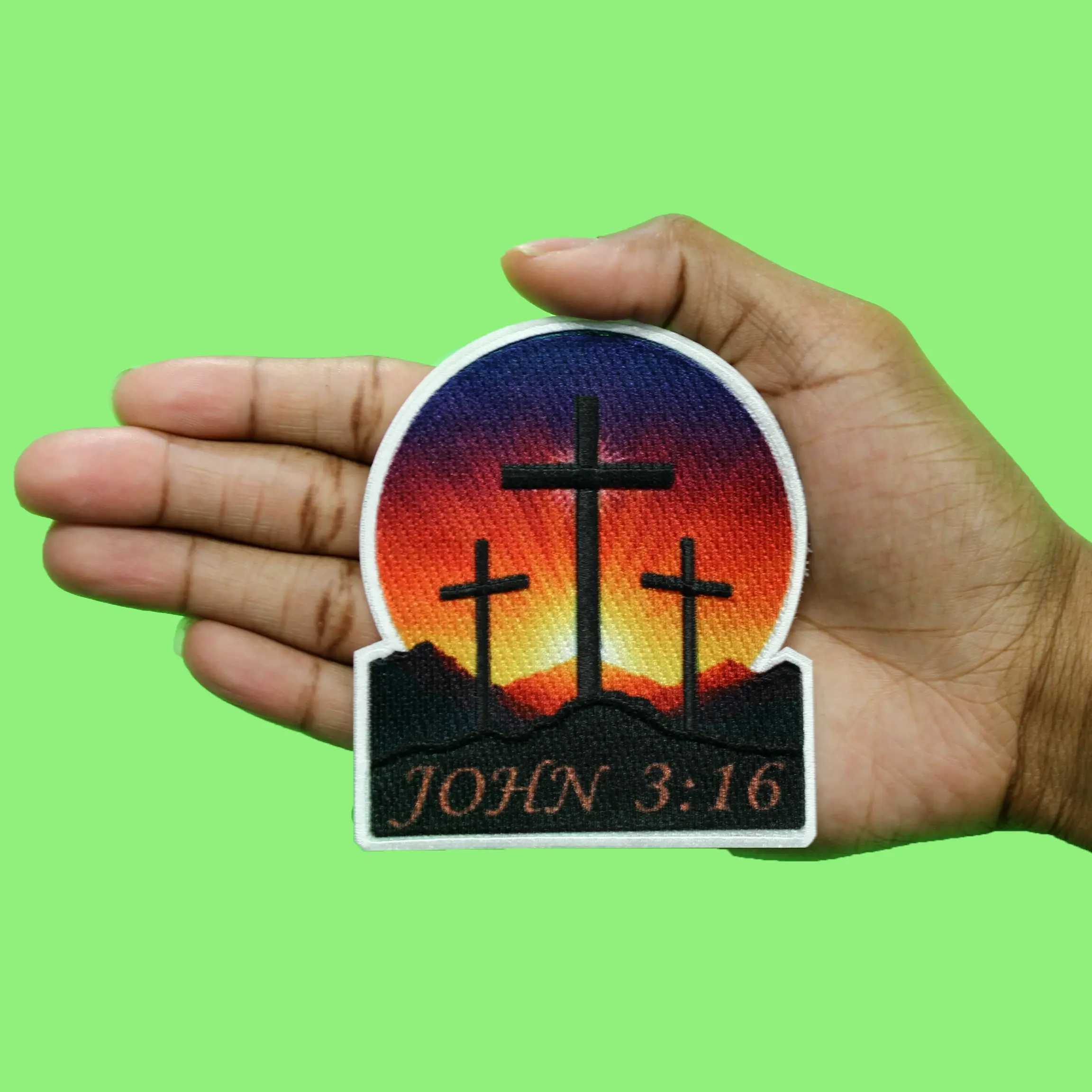 John 3:16 Bible Scripture Religious Patch Embroidered Iron On - Image 2