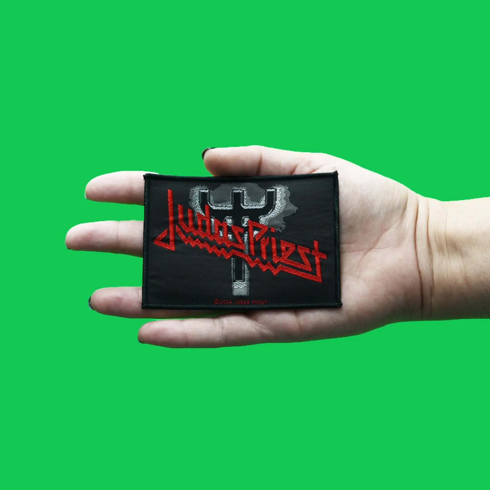 Judas Priest Fork Logo Patch Heavy Metal Band Woven Sew On - Image 2