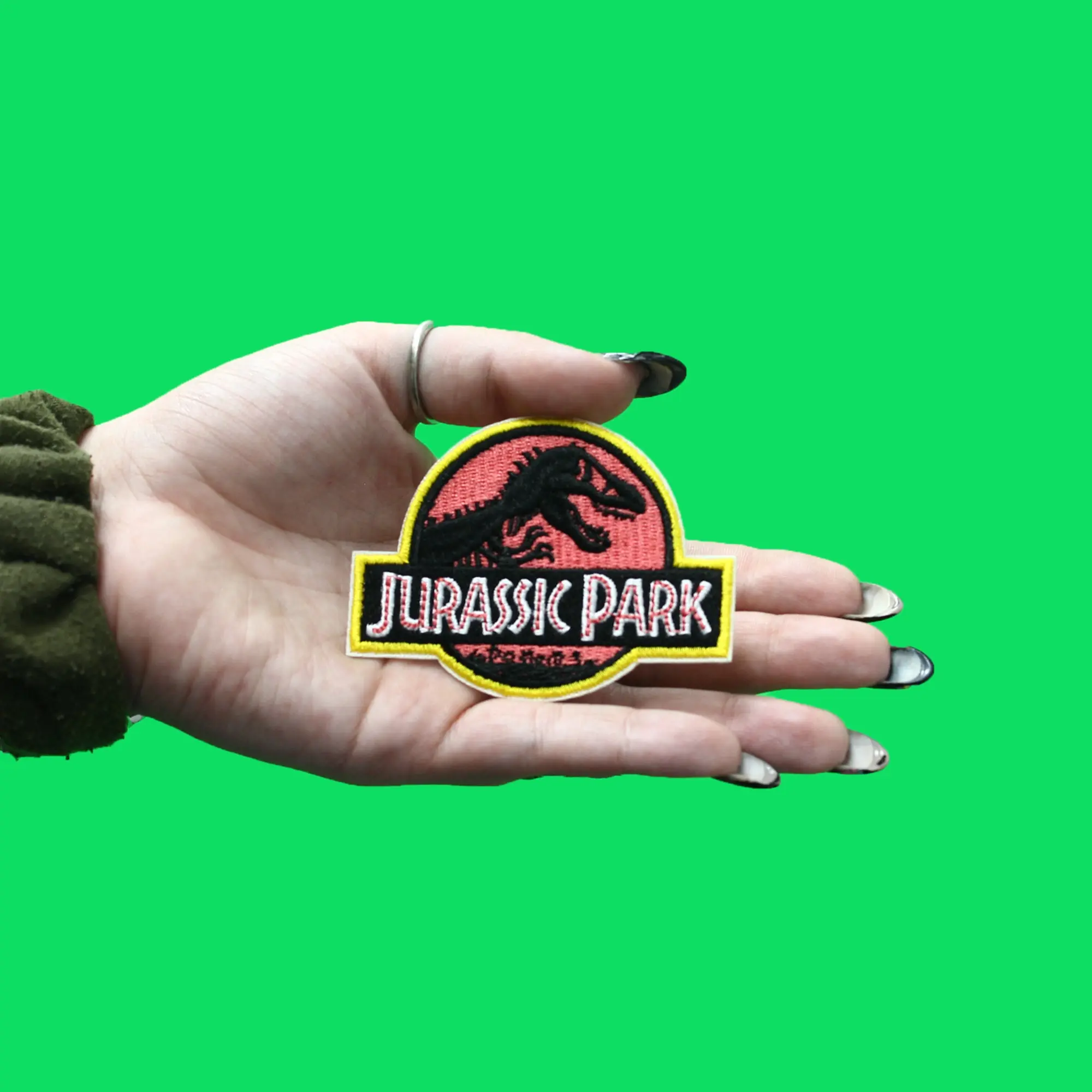 Jurassic Park Movie Logo Patch Dinosaur Amusement Park Embroidered Iron On - Image 2
