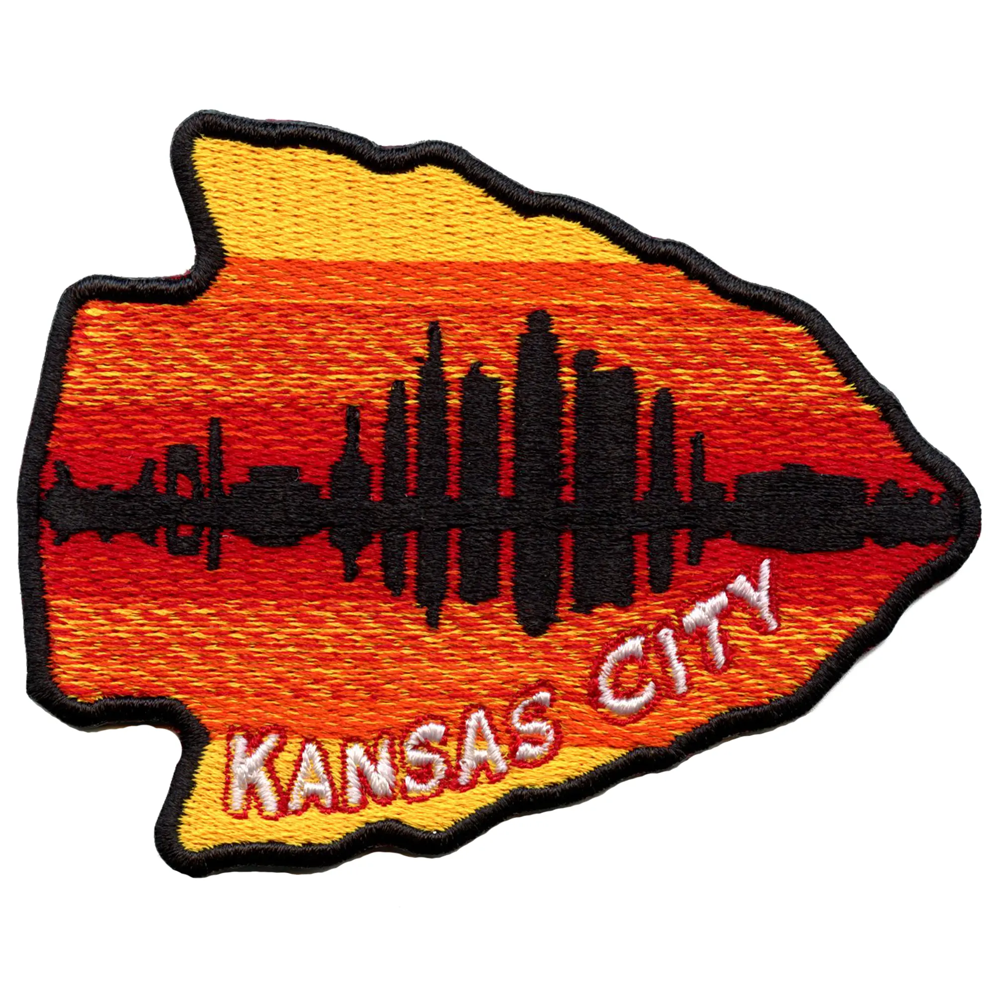 Kansas City Arrow Patch Travel Skyline View Embroidered Iron On