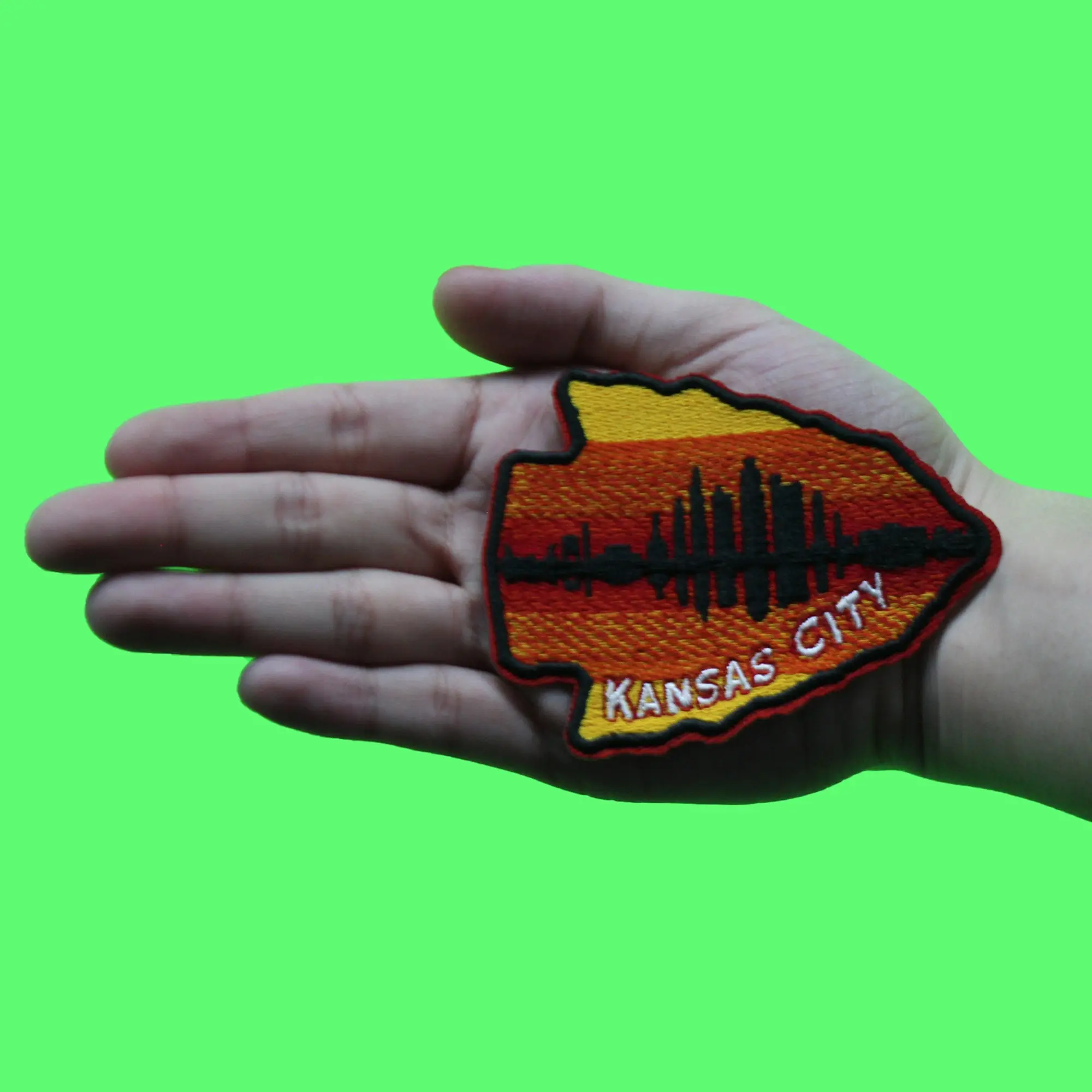 Kansas City Arrow Patch Travel Skyline View Embroidered Iron On - Image 2