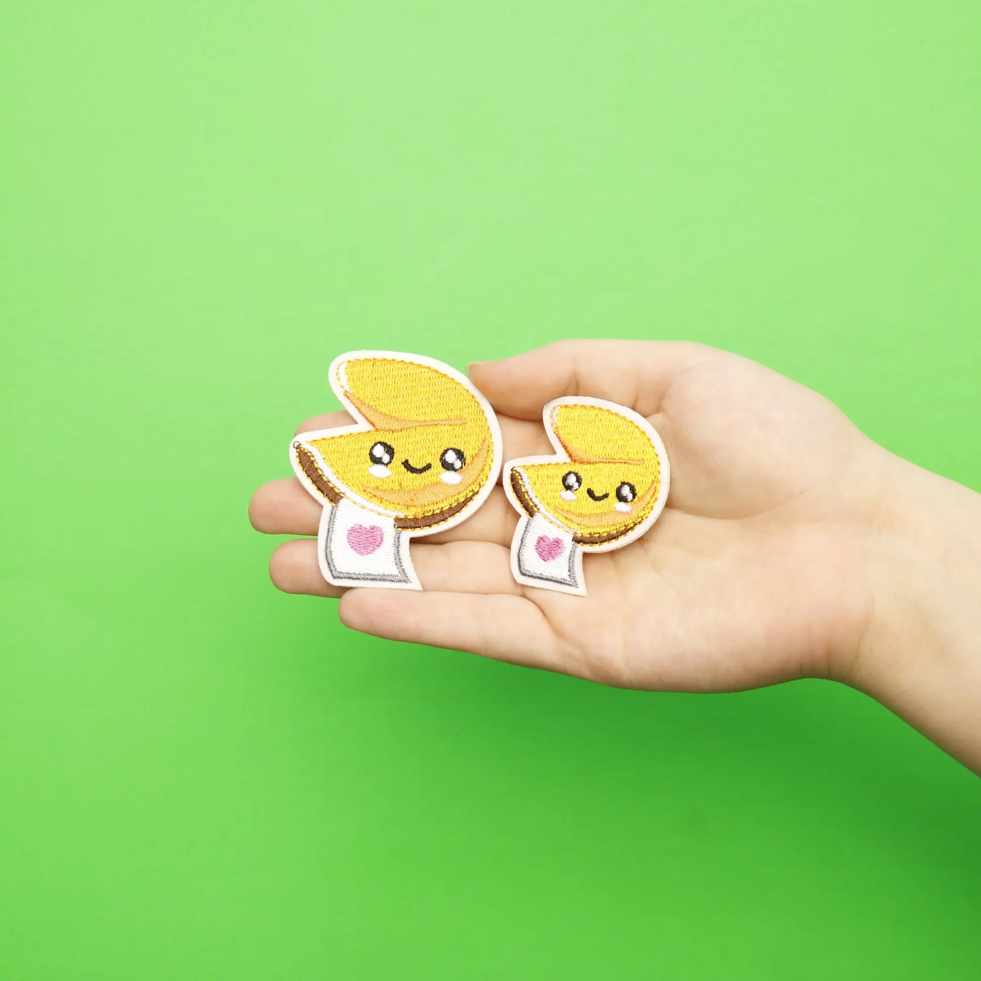 Kawaii Fortune Cookies Embroidered Iron On Patch (2pc) - Image 2