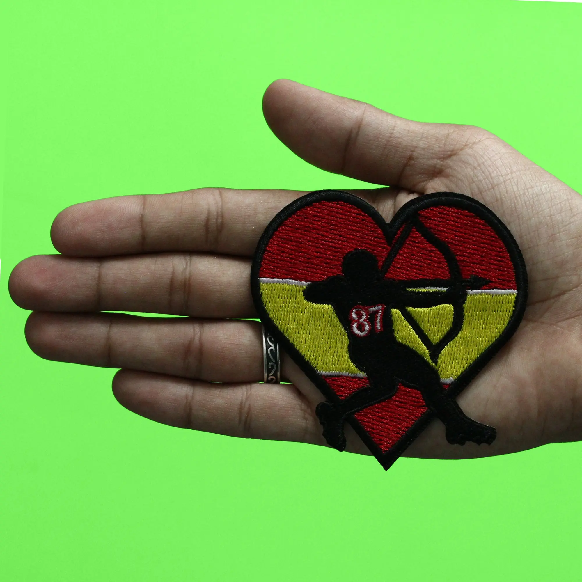 KC Archer Football Player Heart Patch Missouri Embroidered Iron On Cupid - Image 2