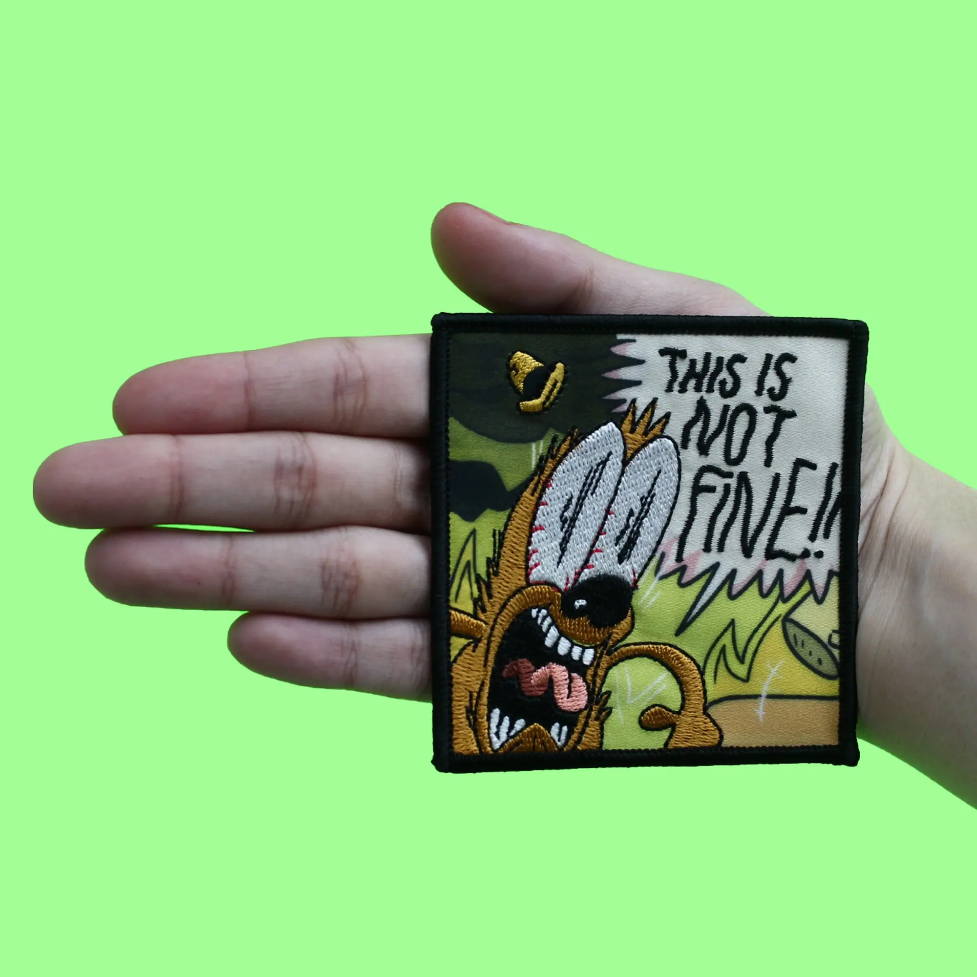 KC Green This Is NOT Fine! Patch Room On Fire Meme Funny Sublimated Embroidered Iron On - Image 2