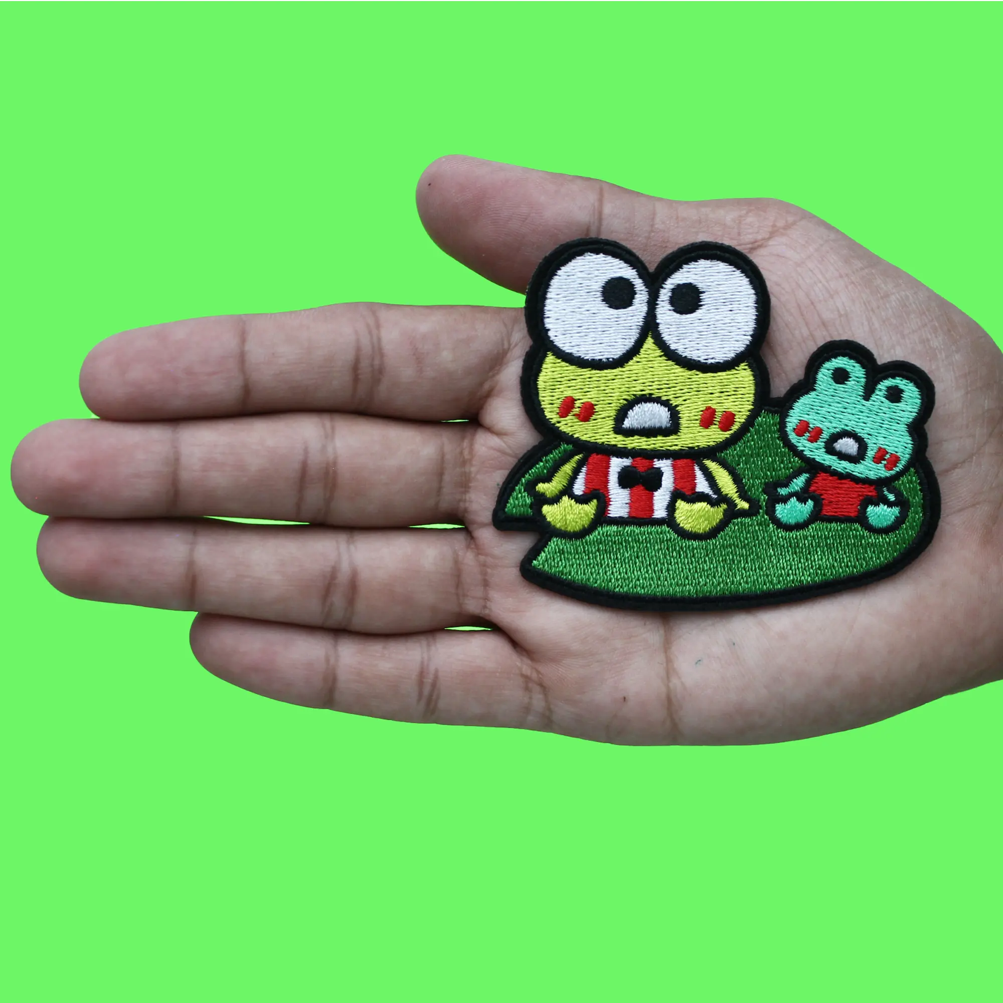 Kero Kero Keroppi Patch Hello Kitty Sanrio Embroidered Iron On - Image 2