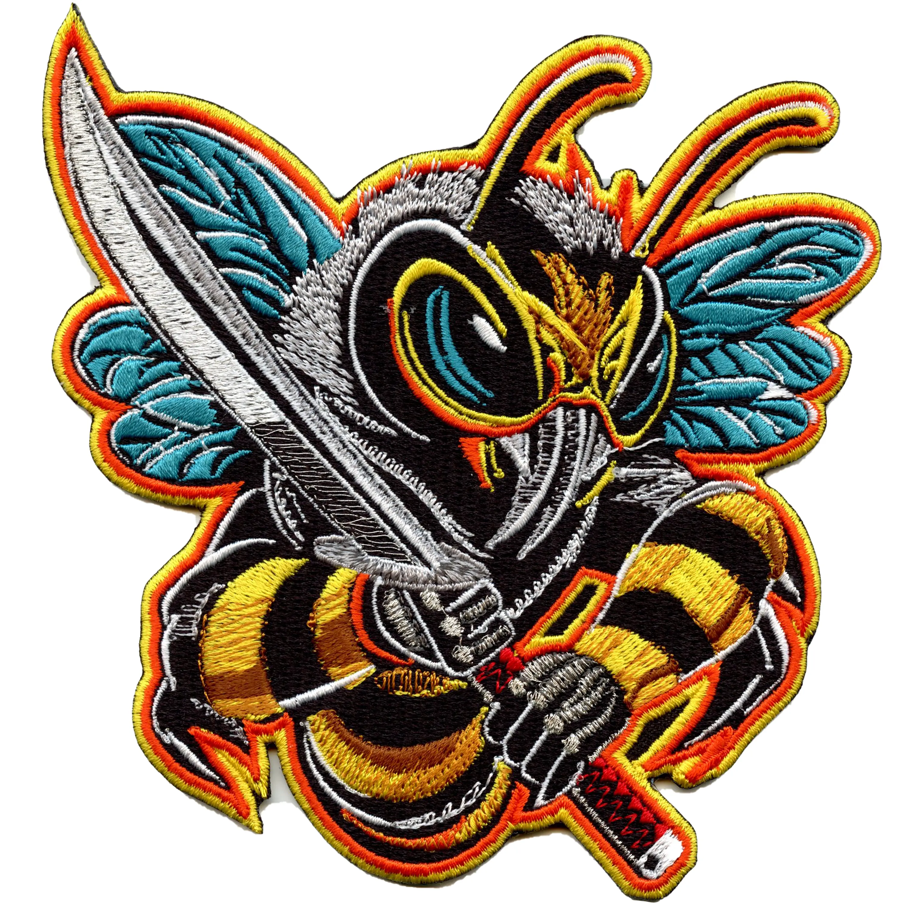Kung Fu Killa Bees With Sword Patch Hip Hop Rap Group Embroidered Iron On