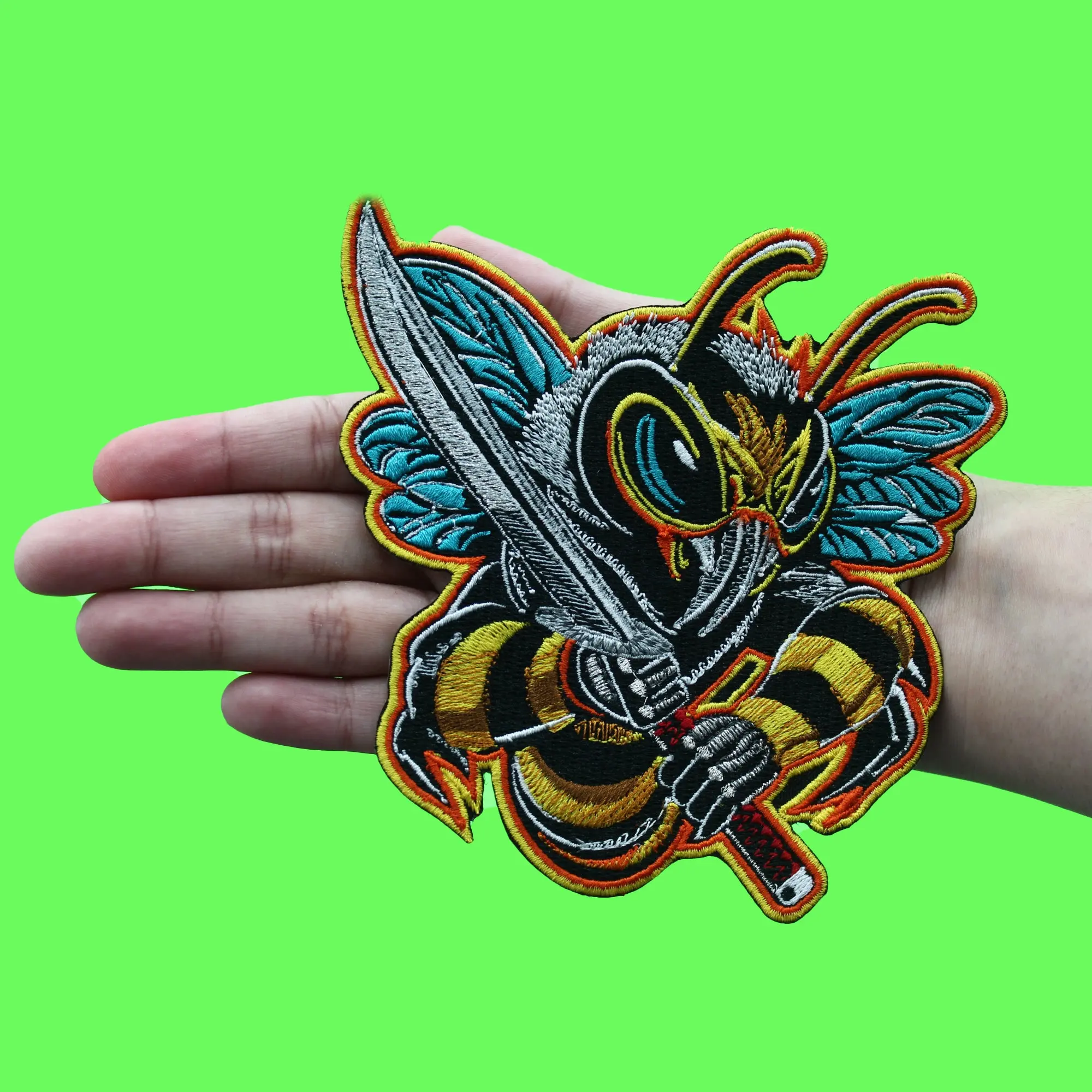 Kung Fu Killa Bees With Sword Patch Hip Hop Rap Group Embroidered Iron On - Image 2