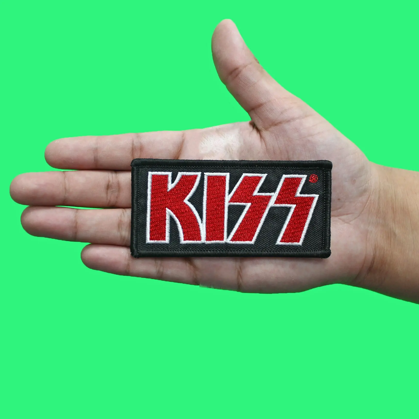 Kiss Classic Red Logo Patch Rock Band Box Embroidered Iron On - Image 2