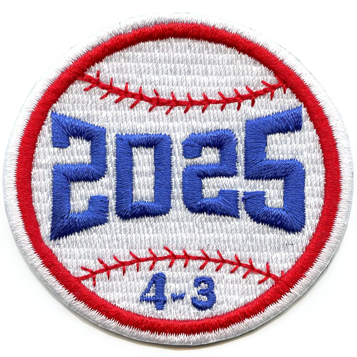 LA 2025 Baseball Patch Series Score 4-3 Embroidered Iron-On