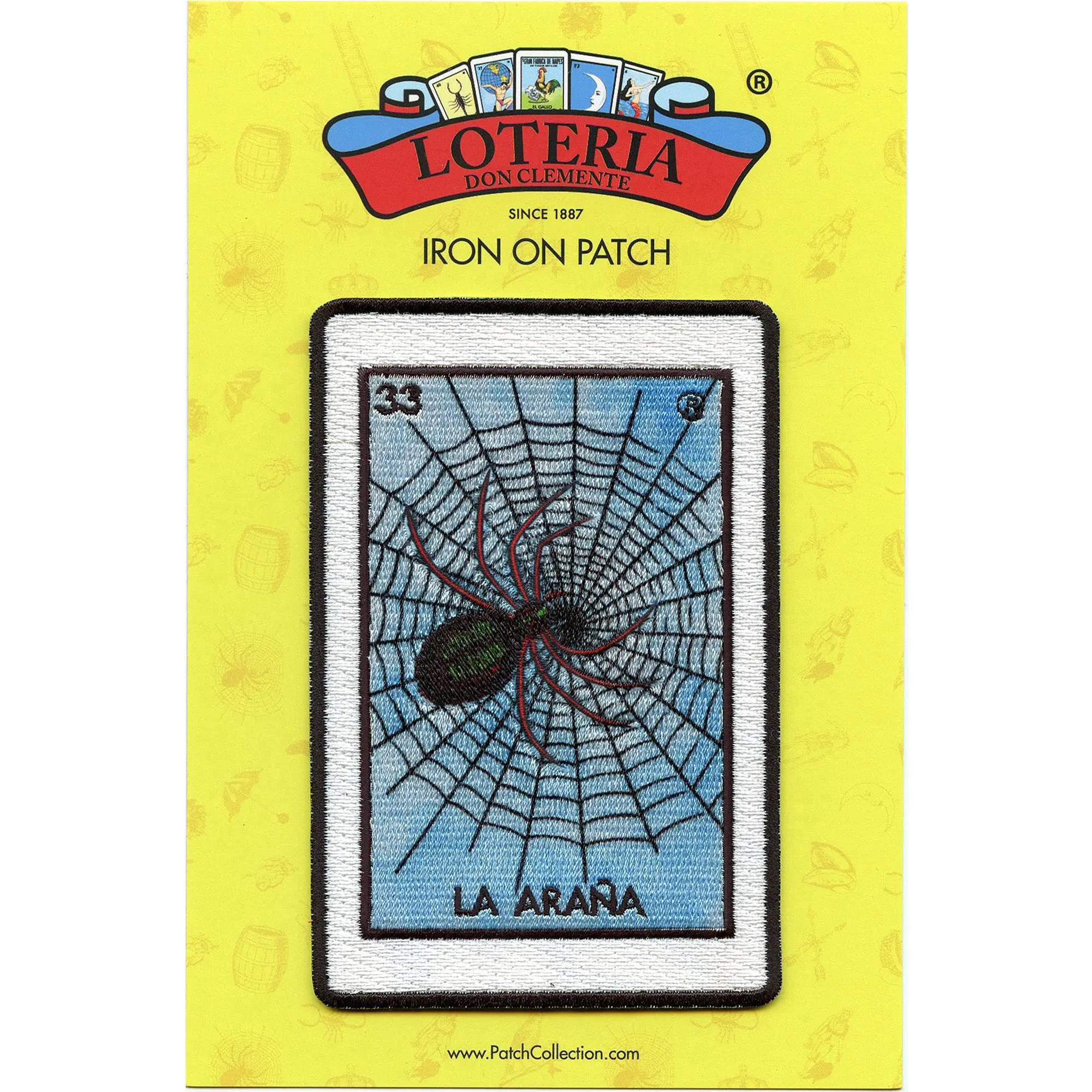 La Arana 33 Patch Spider Mexican Loteria Card Sublimated Embroidery Iron On
