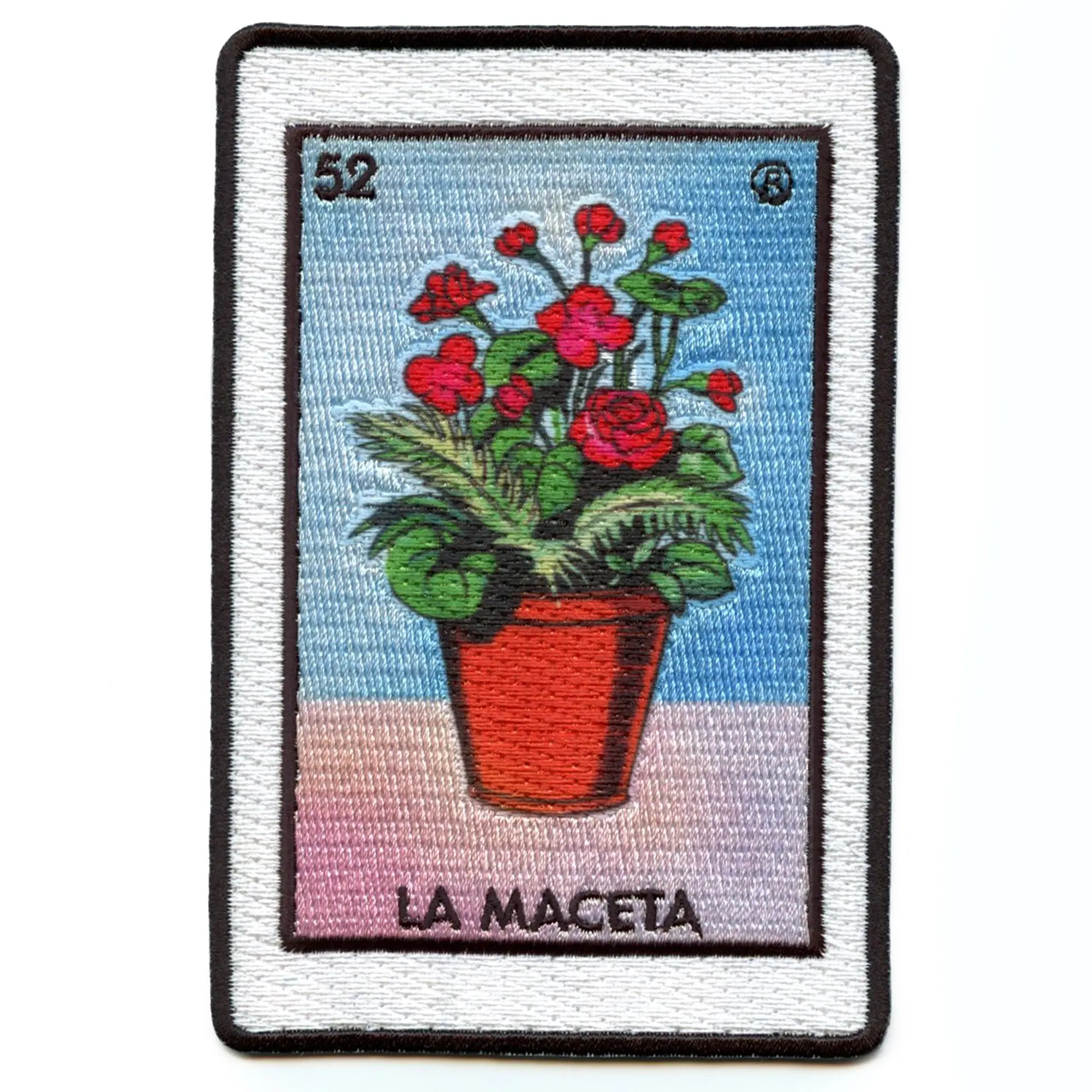 La Maceta 52 Patch Pot Mexican Loteria Card Sublimated Embroidery Iron On - Image 2