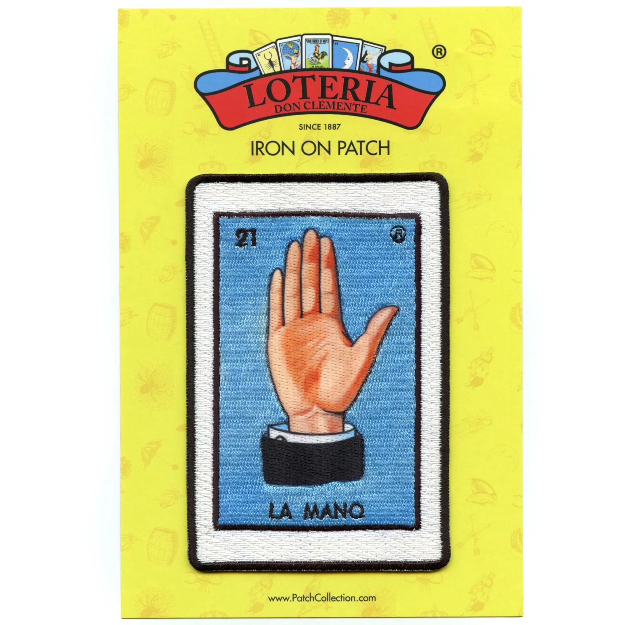 La Mano 21 Patch Hand Mexican Loteria Card Sublimated Embroidery Iron On