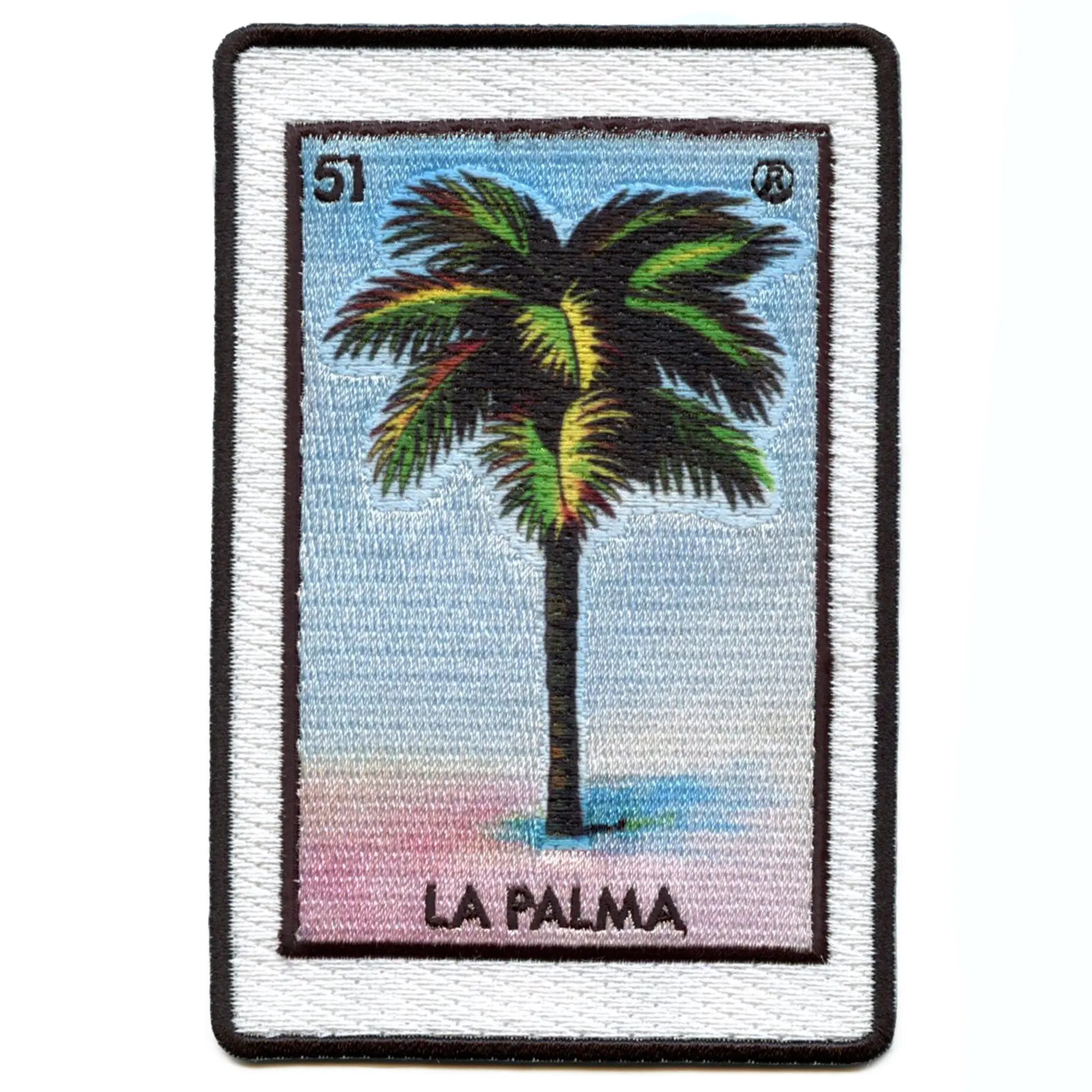 La Palma 51 Patch Palm Tree Mexican Loteria Card Sublimated Embroidery Iron On - Image 2