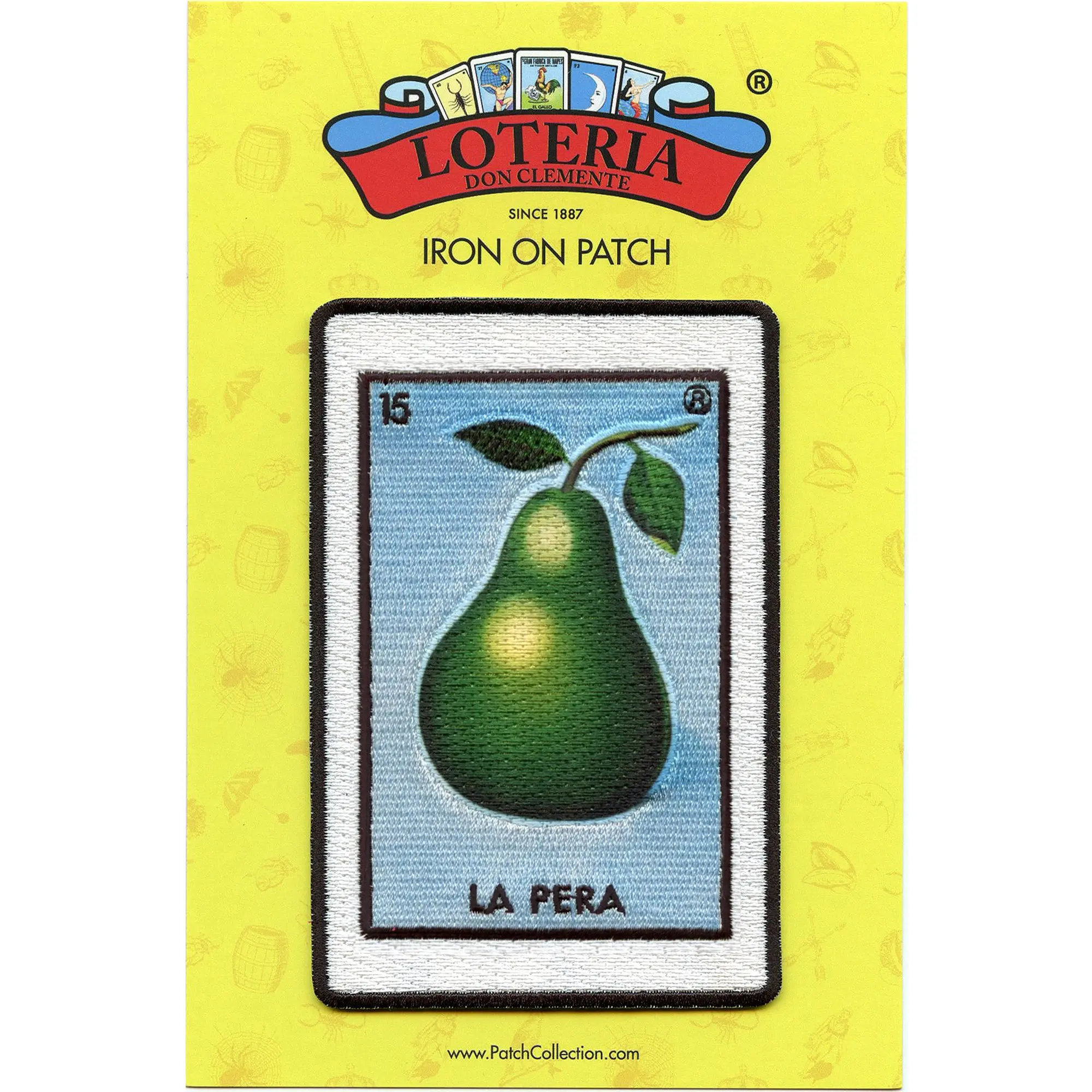 La Pera 15 Patch Pear Mexican Loteria Card Sublimated Embroidery Iron On