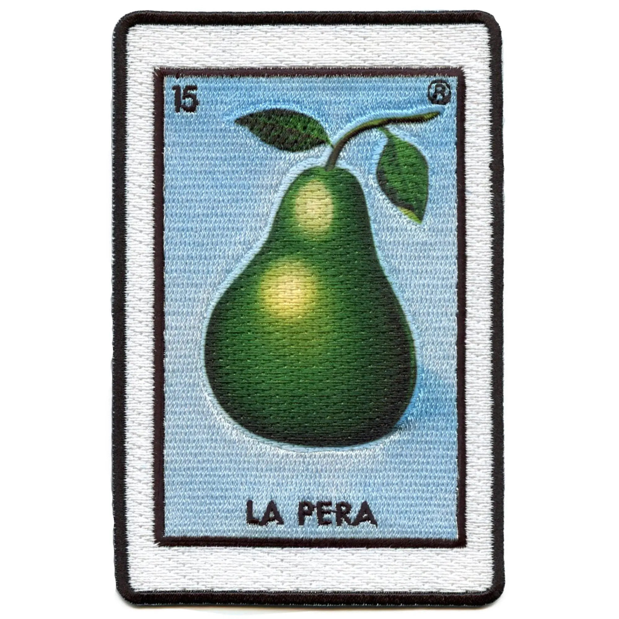 La Pera 15 Patch Pear Mexican Loteria Card Sublimated Embroidery Iron On - Image 2