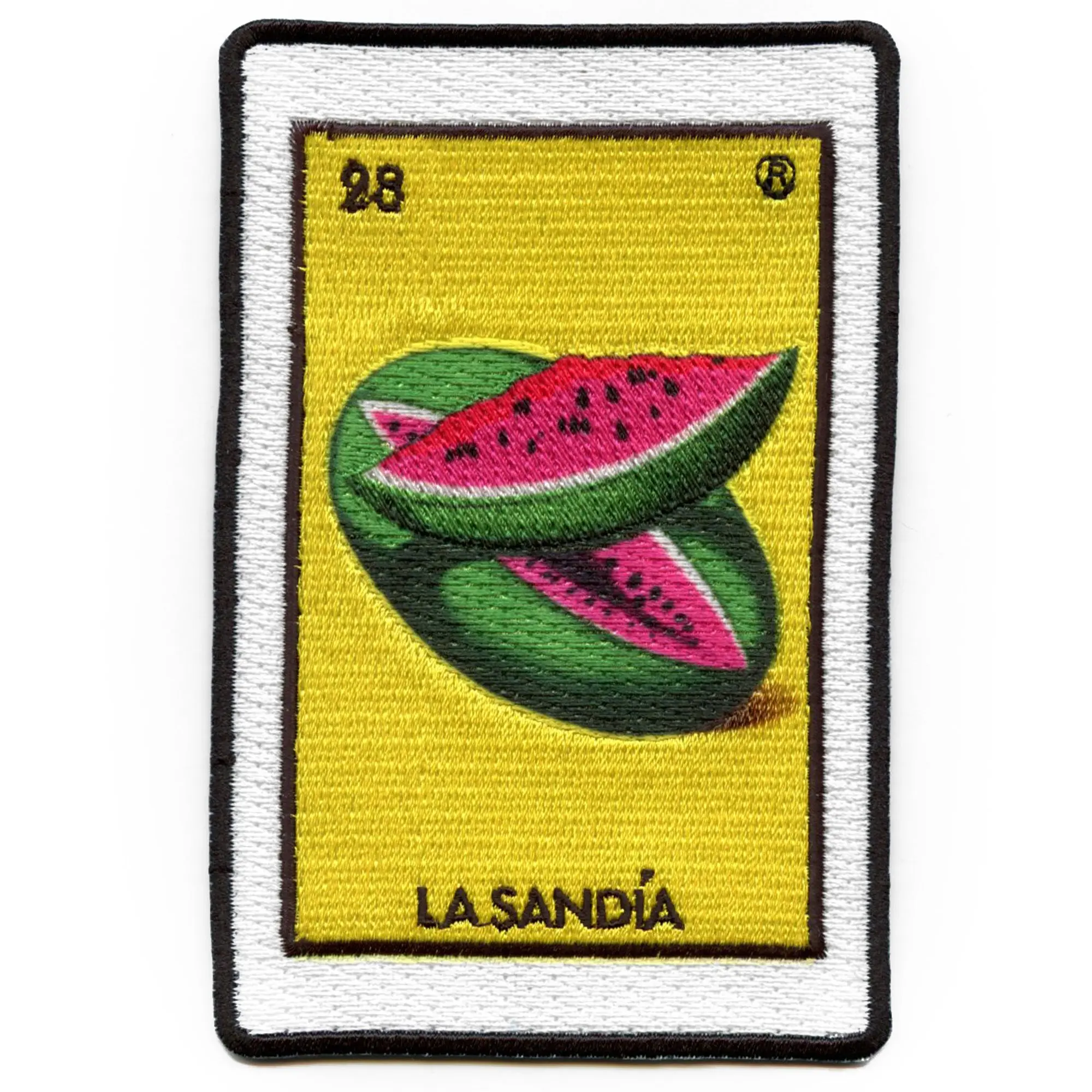 La Sandia 28  Patch Mexican Loteria Card Sublimated Embroidery Iron On - Image 2