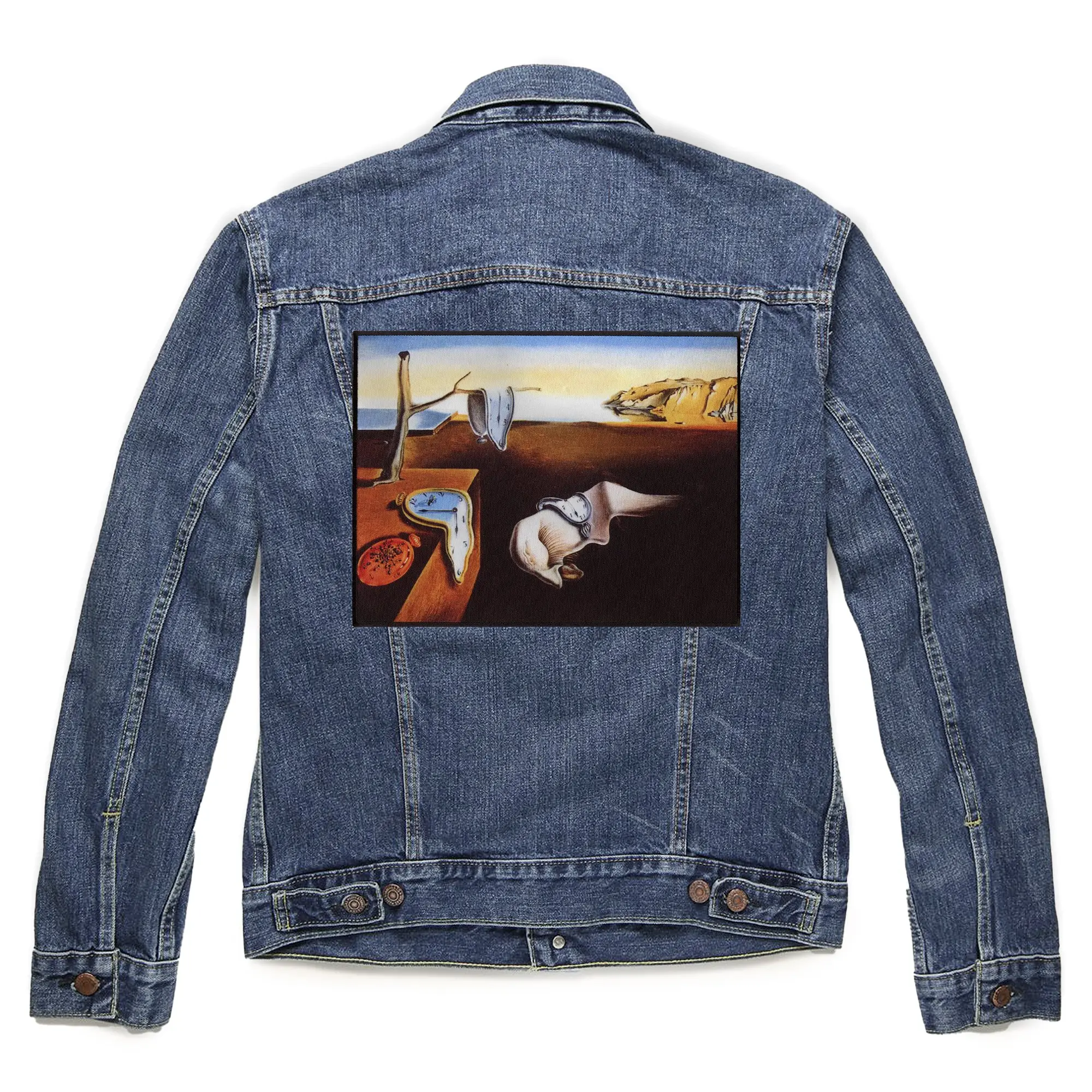 The Persistence Of Memory Back Patch Salvador Dali Painting XL Embroidered Iron On PhotoPatch - Image 2