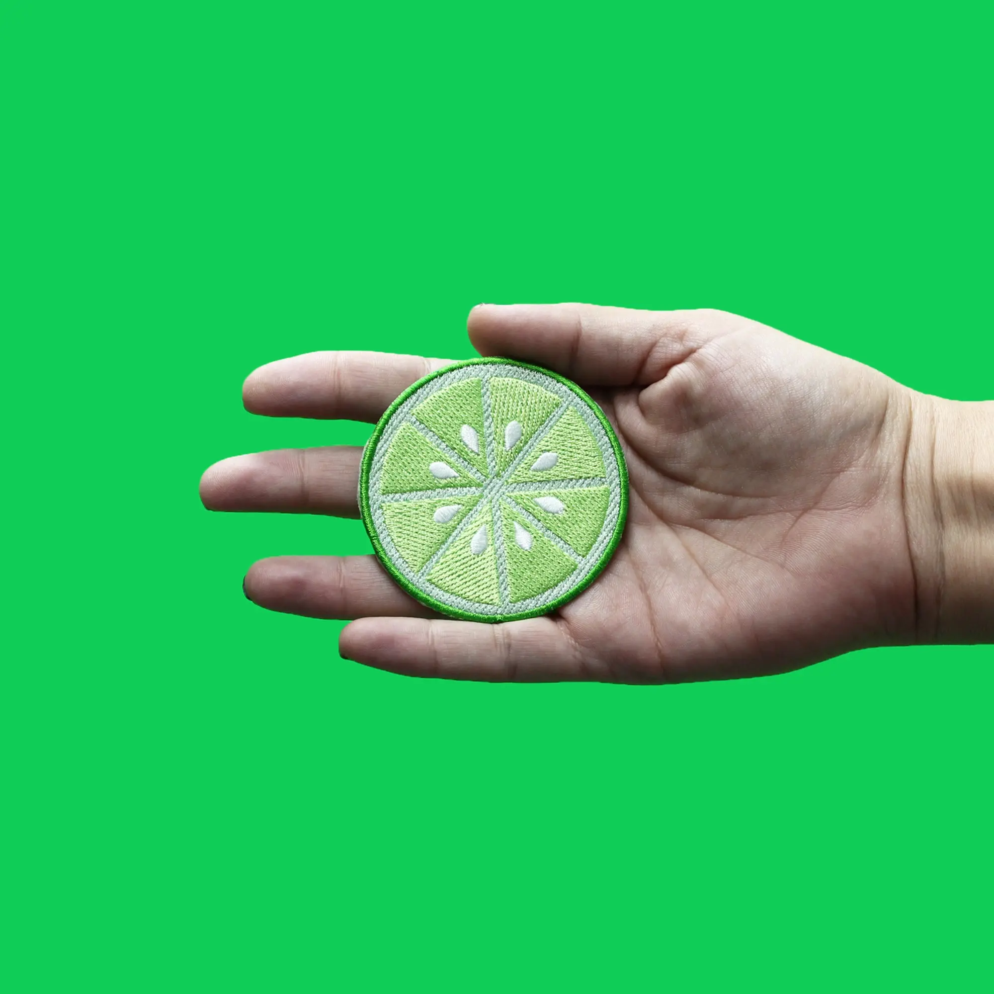 Lime Slice Round Patch Fresh Cut Citrus Embroidered Iron On - Image 2
