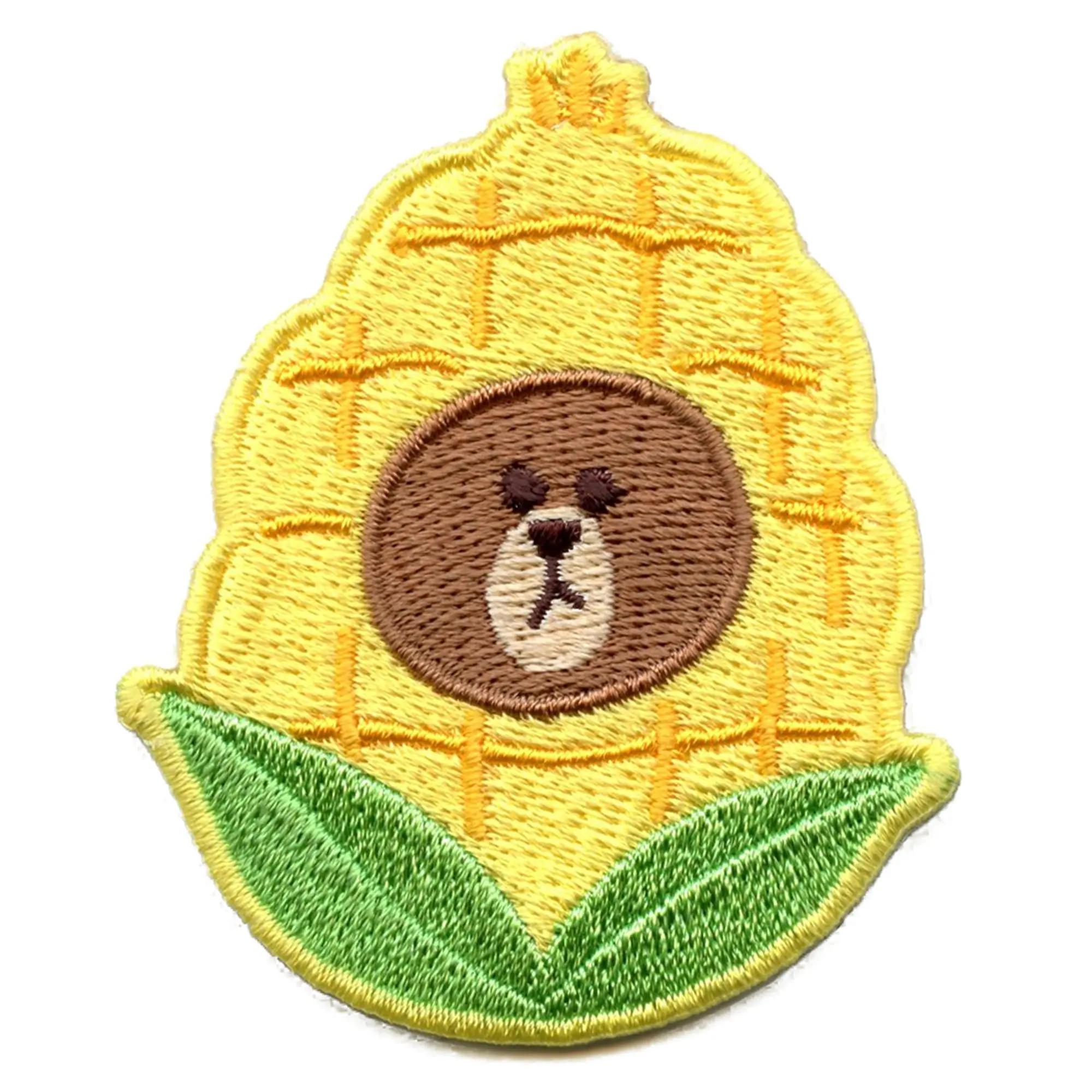 Line Friends Bear Brown Patch Corn Hat Embroidered Iron On