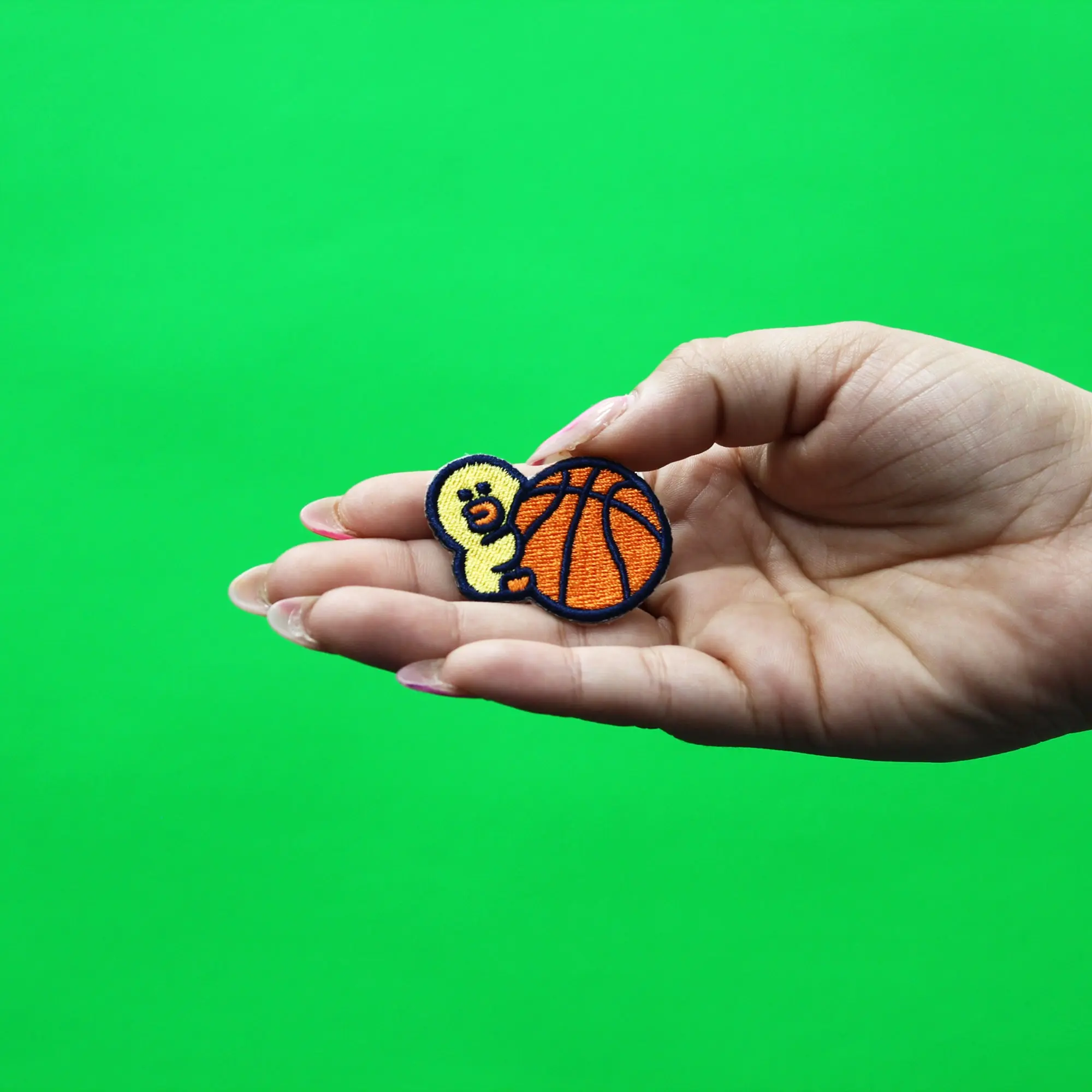 Line Friends Sally Patch Holding A Basketball Embroidered Iron On - Image 2