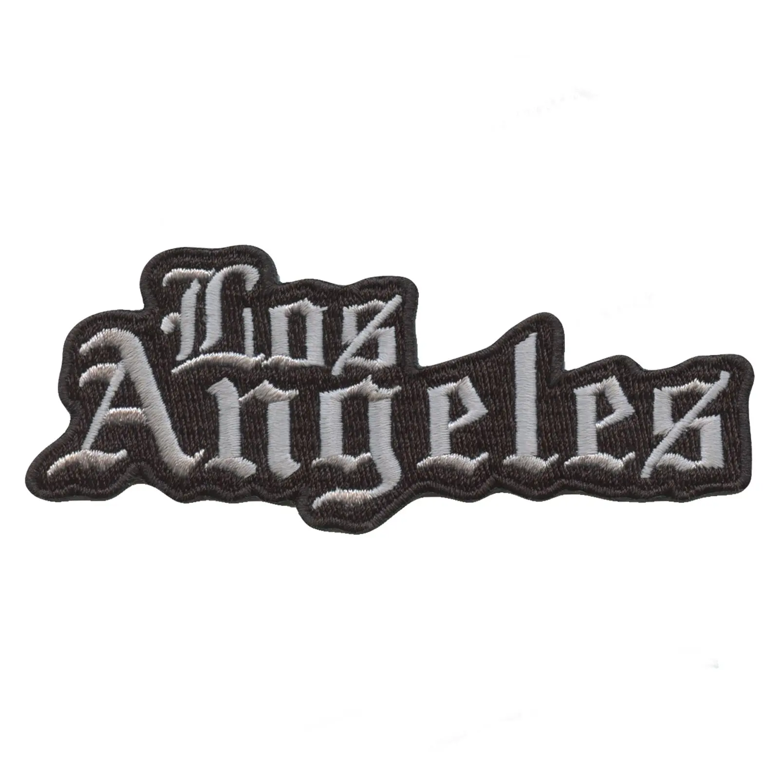 Los Angeles Old English Hockey Parody Embroidered Iron On Patch (Black)