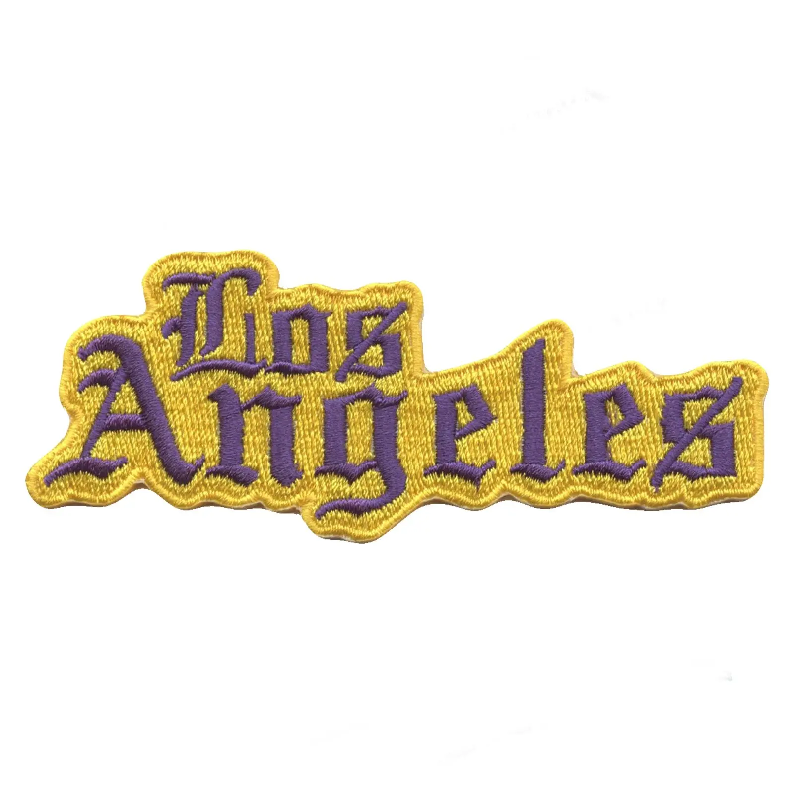 Los Angeles Old English Basketball Parody Embroidered Iron On Patch (Yellow)