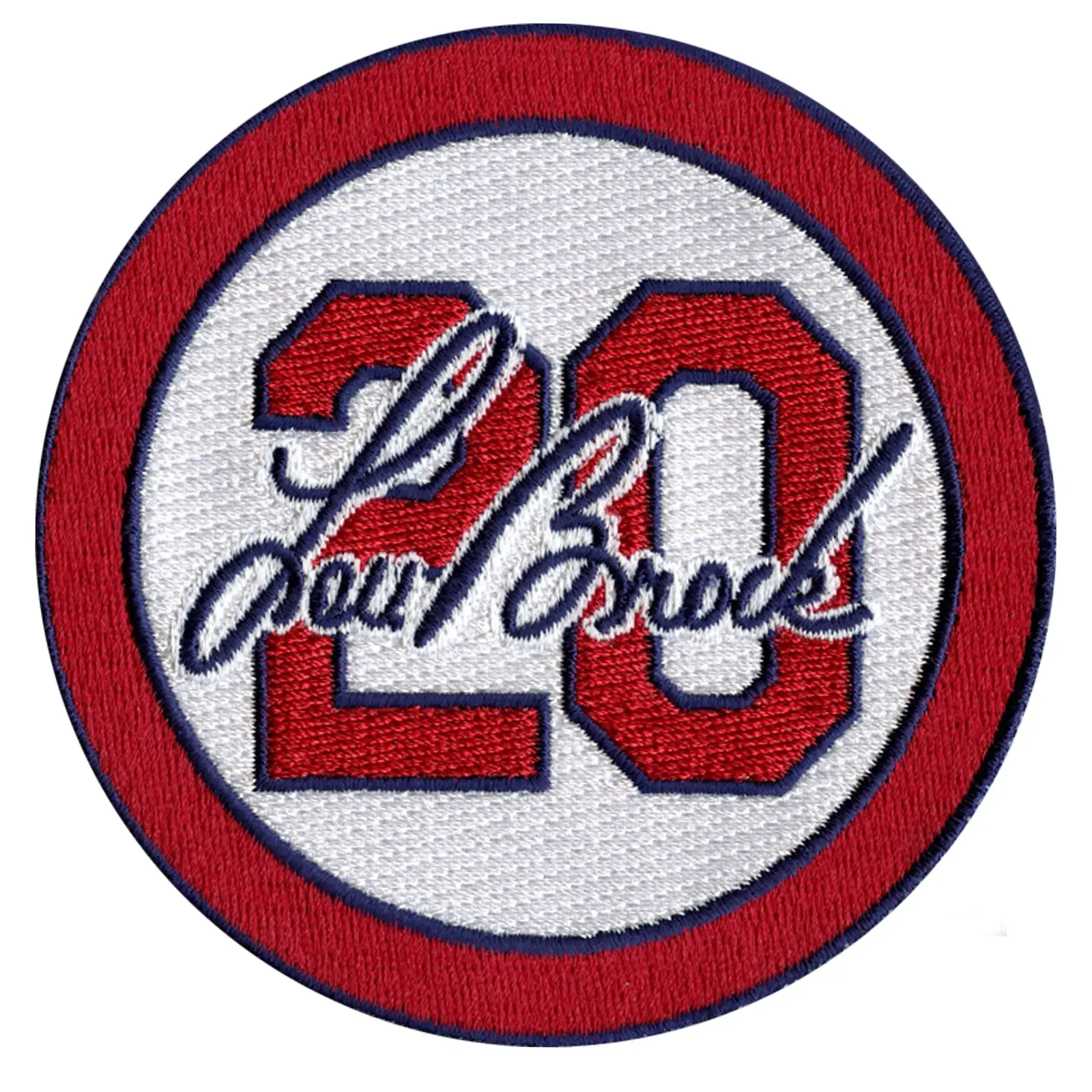 2020 Lou Brock #20 St Louis Cardinals White Memorial Patch - Image 2