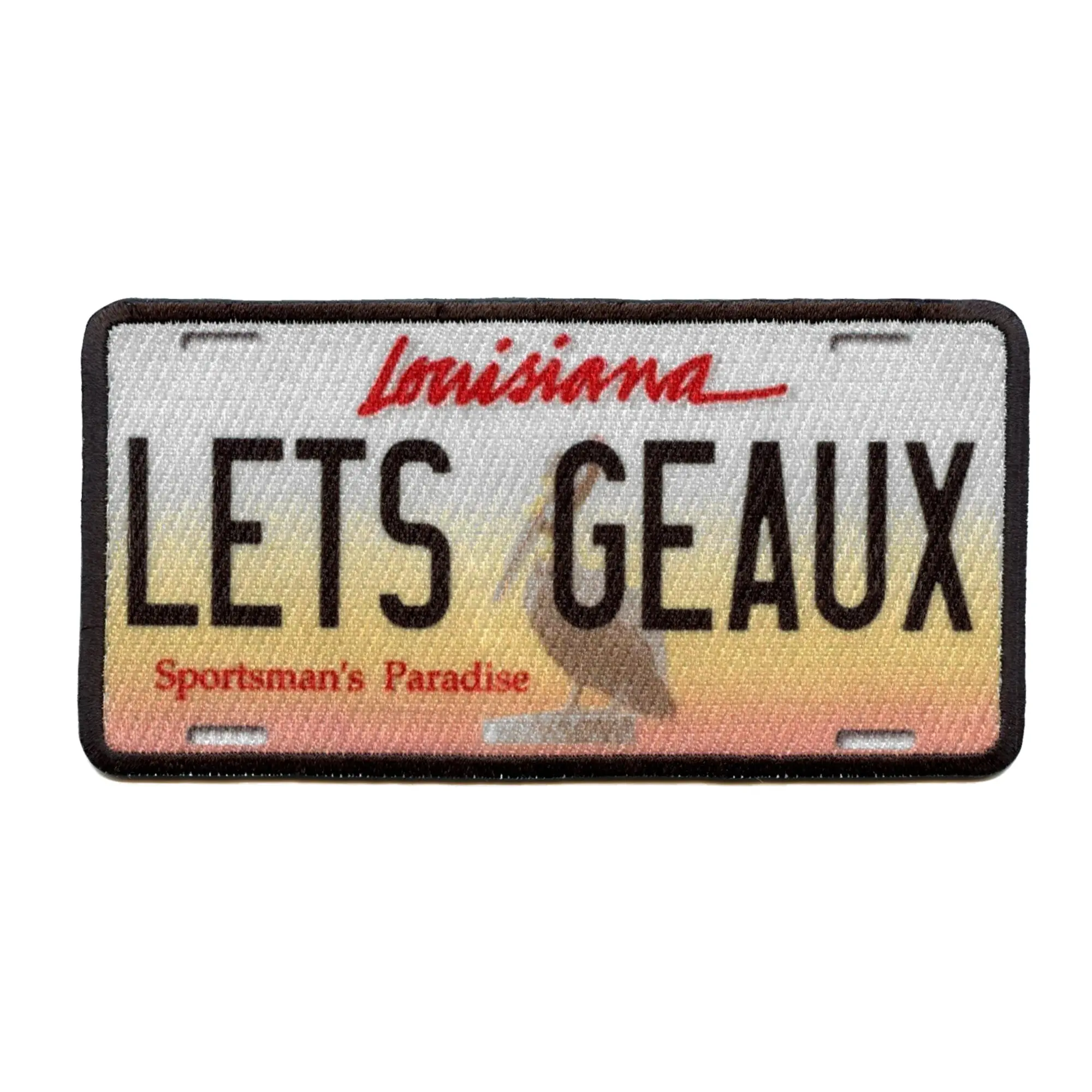 Louisiana Geaux License Plate Patch Sportsman's Paradise Sublimation Iron-On