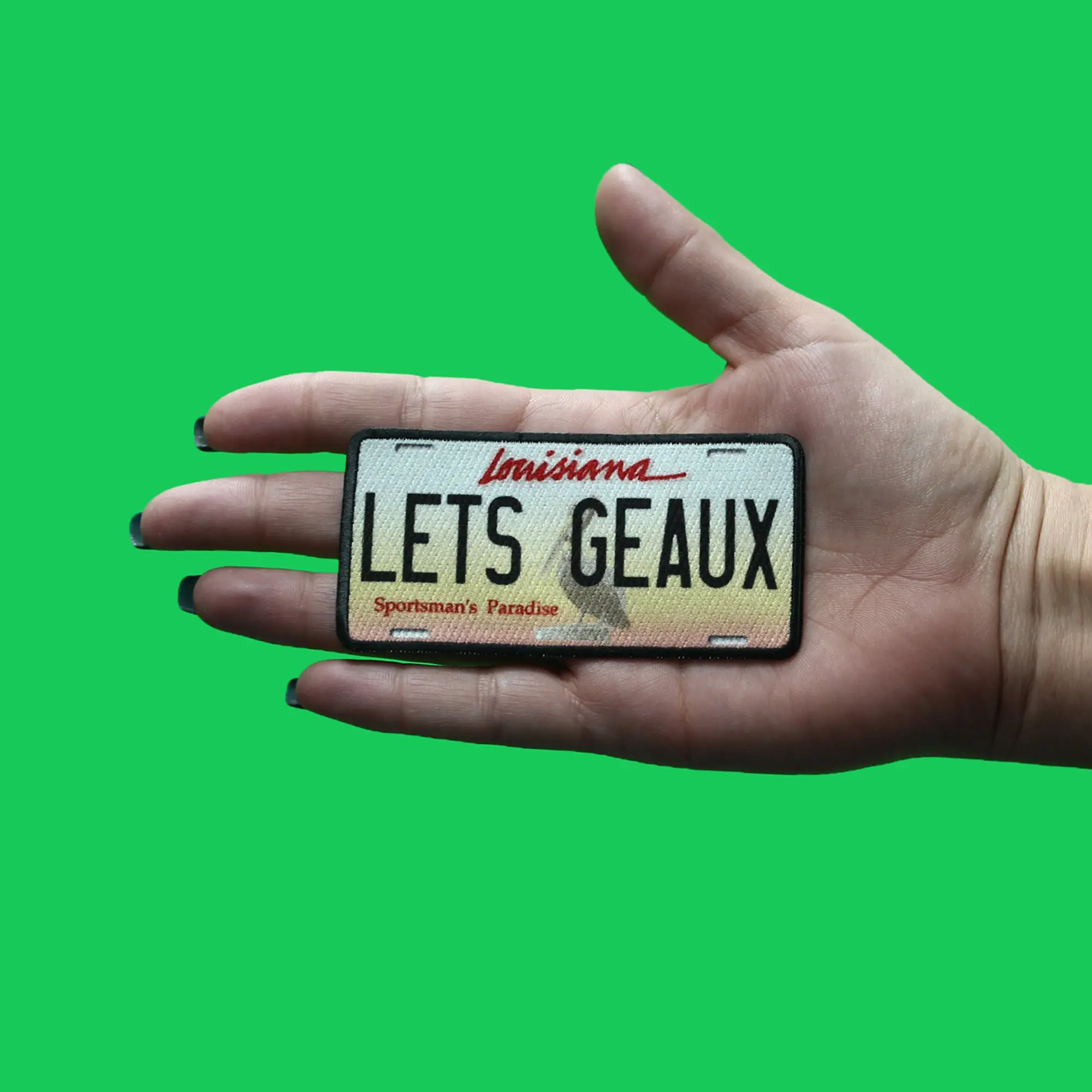 Louisiana Geaux License Plate Patch Sportsman's Paradise Sublimation Iron-On - Image 2