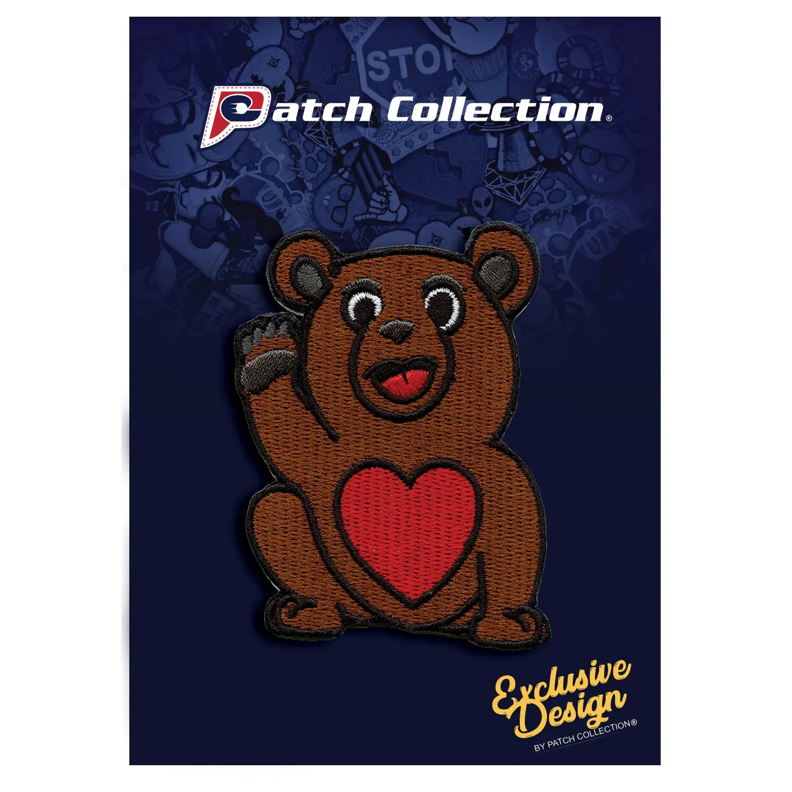 Love Bear Embroidered Iron On Patch - Image 2