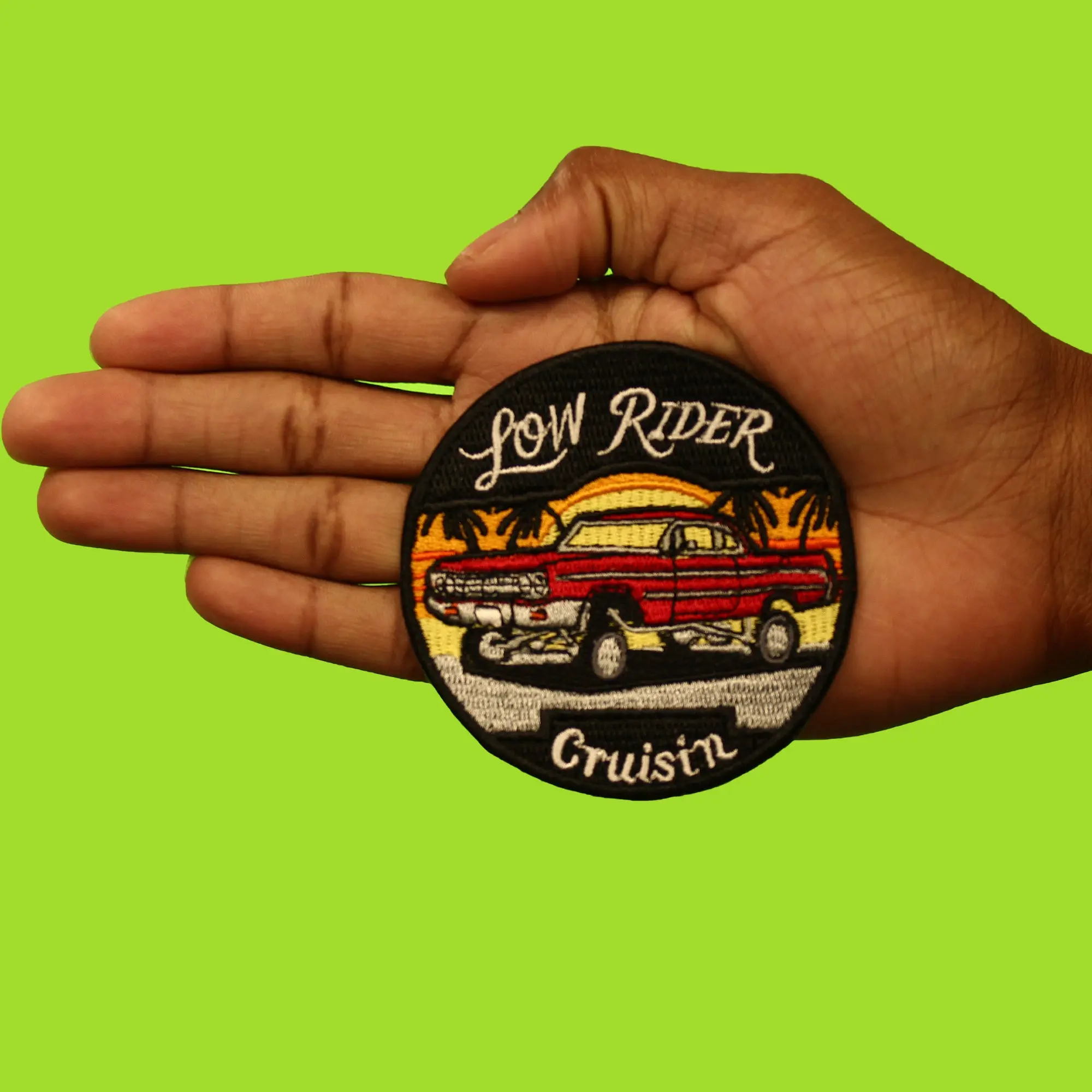 Low Rider Crusin Patch Cali Car Culture Embroidered Iron On - Image 2