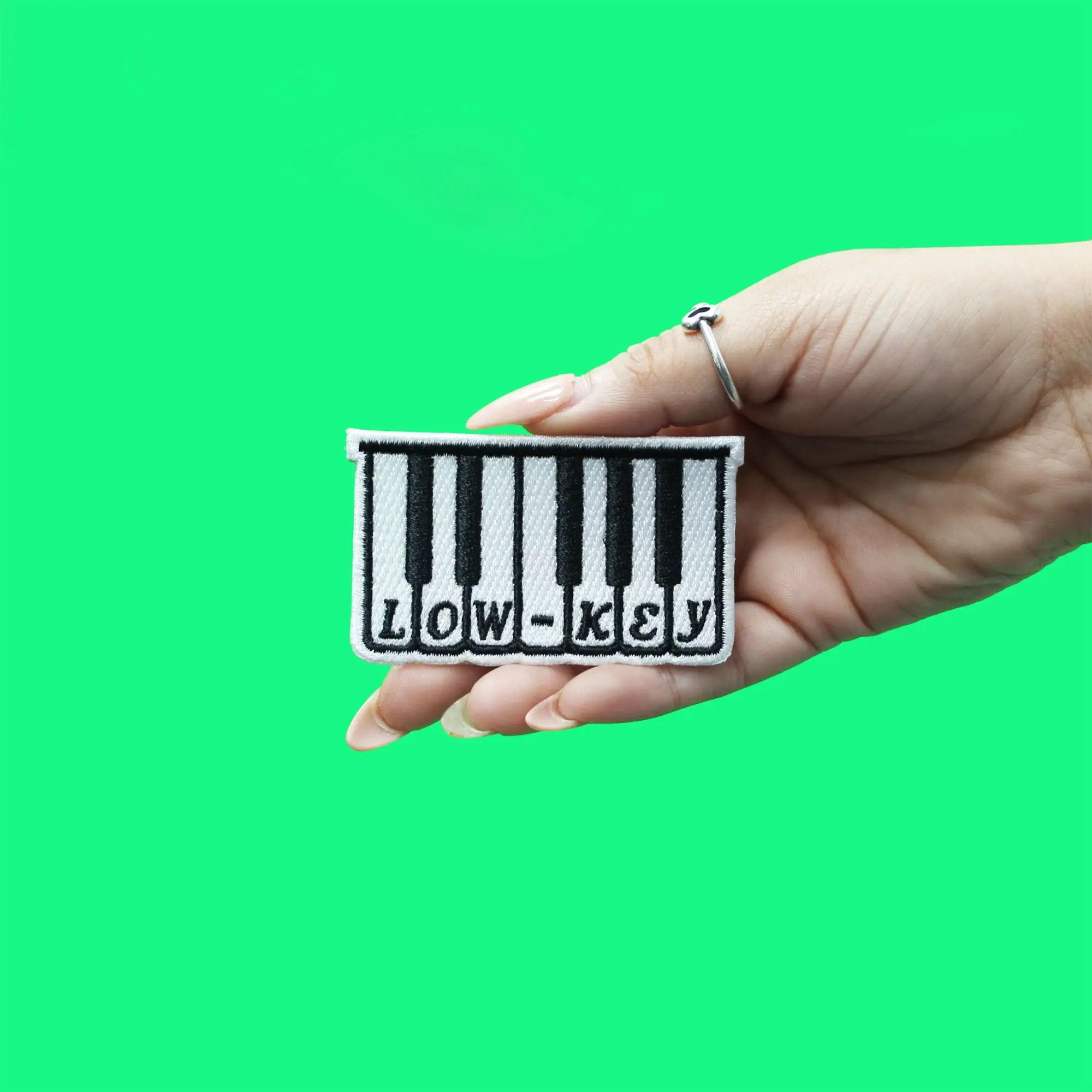 Lowkey Patch Music Keyboard Embroidered Iron On - Image 2
