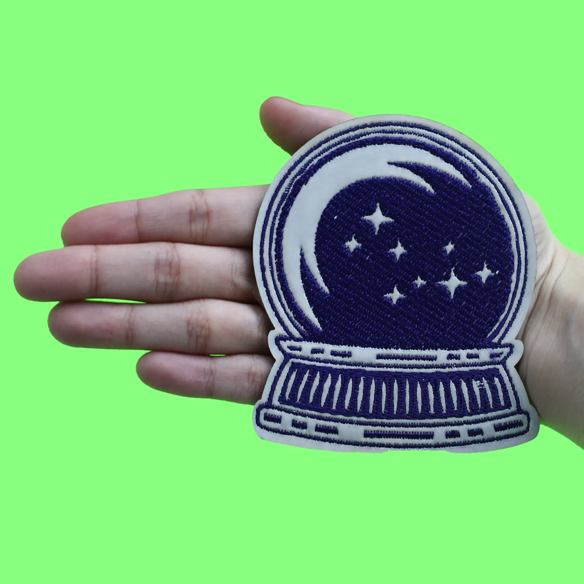 Magic Crystal Ball Patch Moon Stars Mystical Embroidered Iron On - Image 2