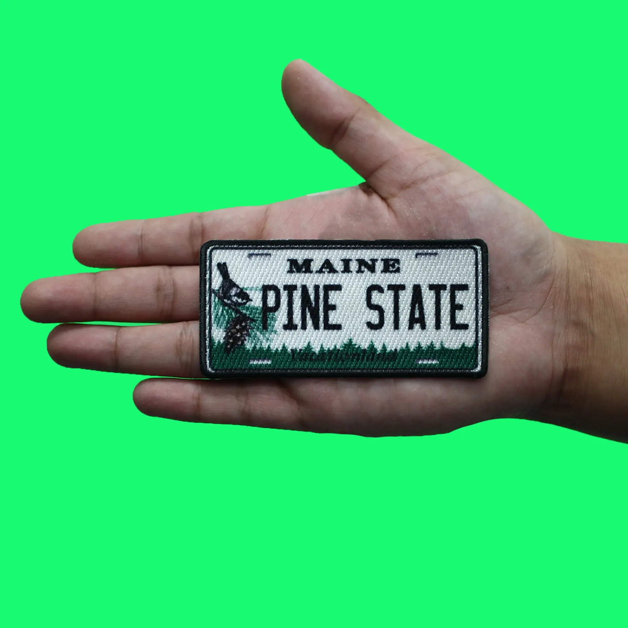 Maine State License Plate Patch Pine State Travel Sublimated Iron On - Image 2