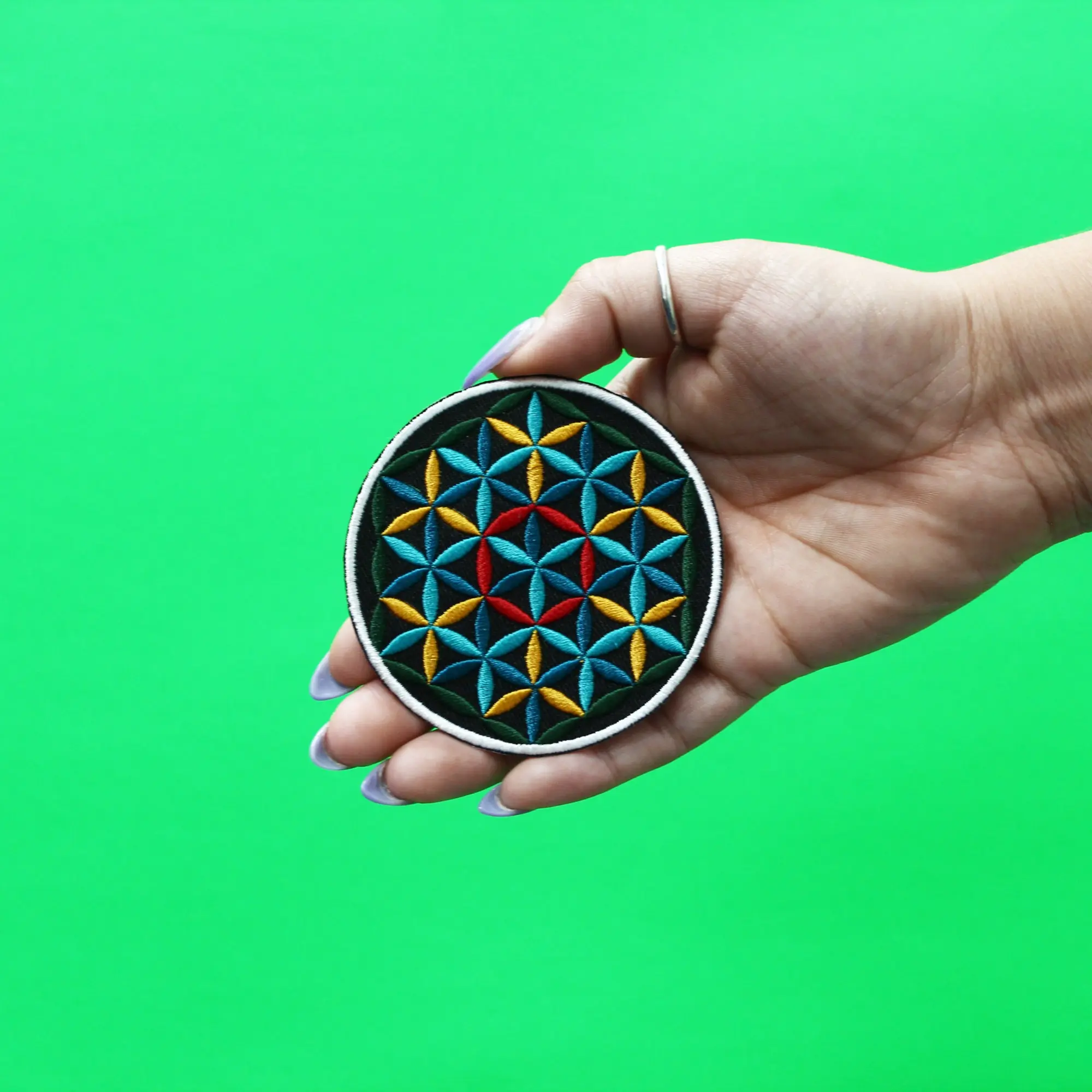 Mandala Flower Of Life Patch Art Pattern Embroidered Iron On - Image 2