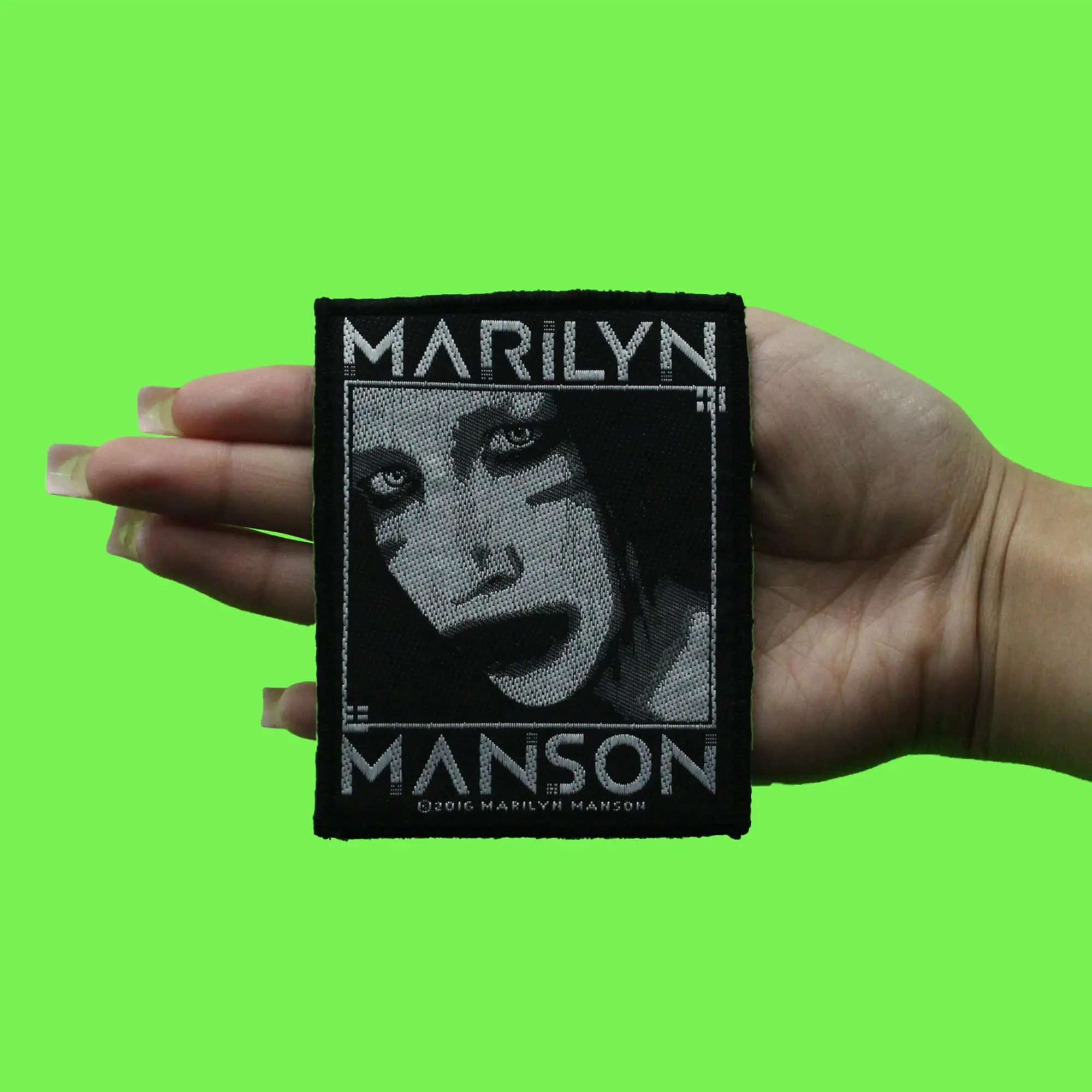 Marilyn Manson Villain Patch Heavy Metal Rock Band Woven Sew On - Image 2