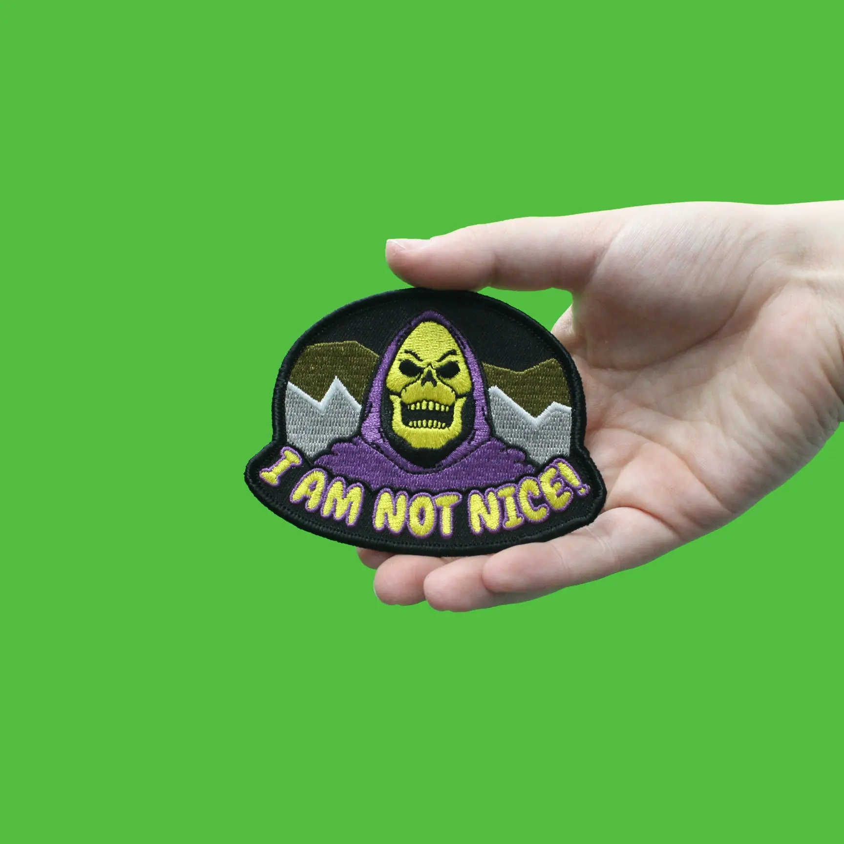 He-Man Masters Of The Universe Skeletor I Am Not Nice Embroidered Iron On Patch - Image 2