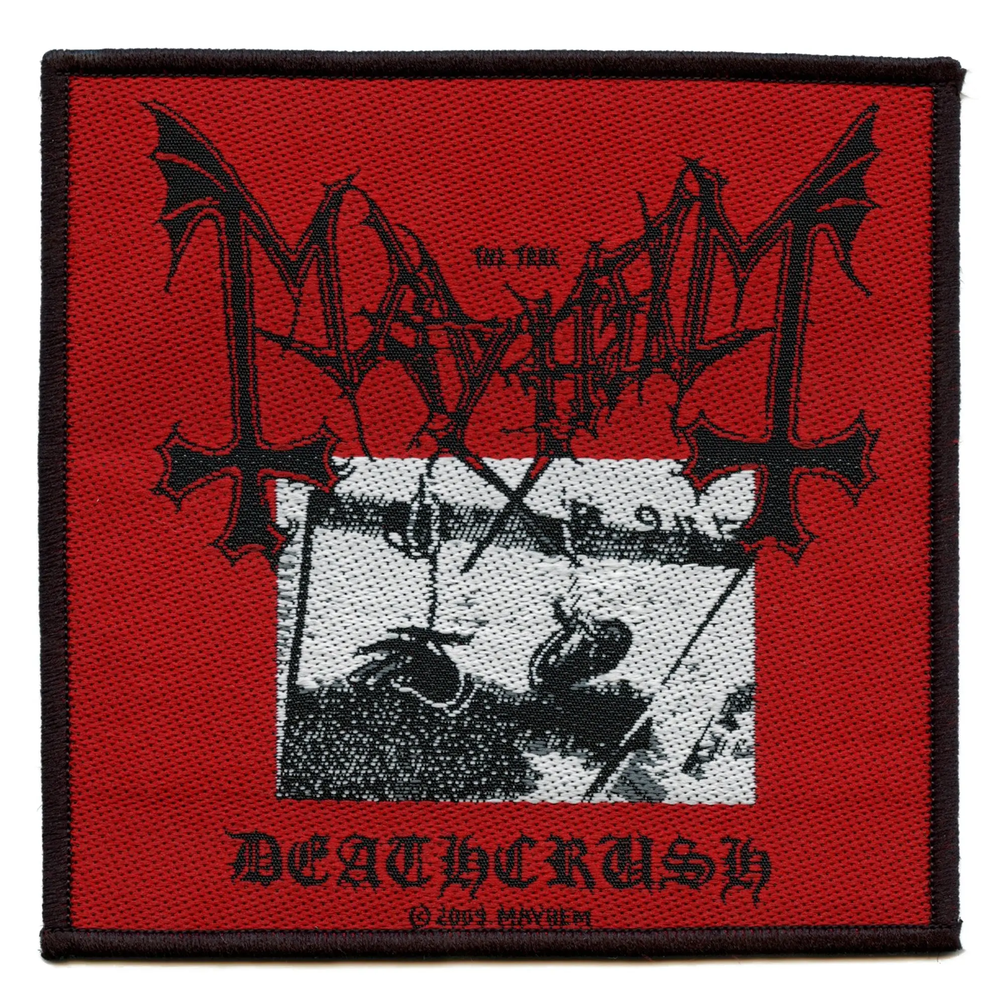 Mayhem Deathcrush Album Art Patch Norway Maniac Metal Woven Sew On