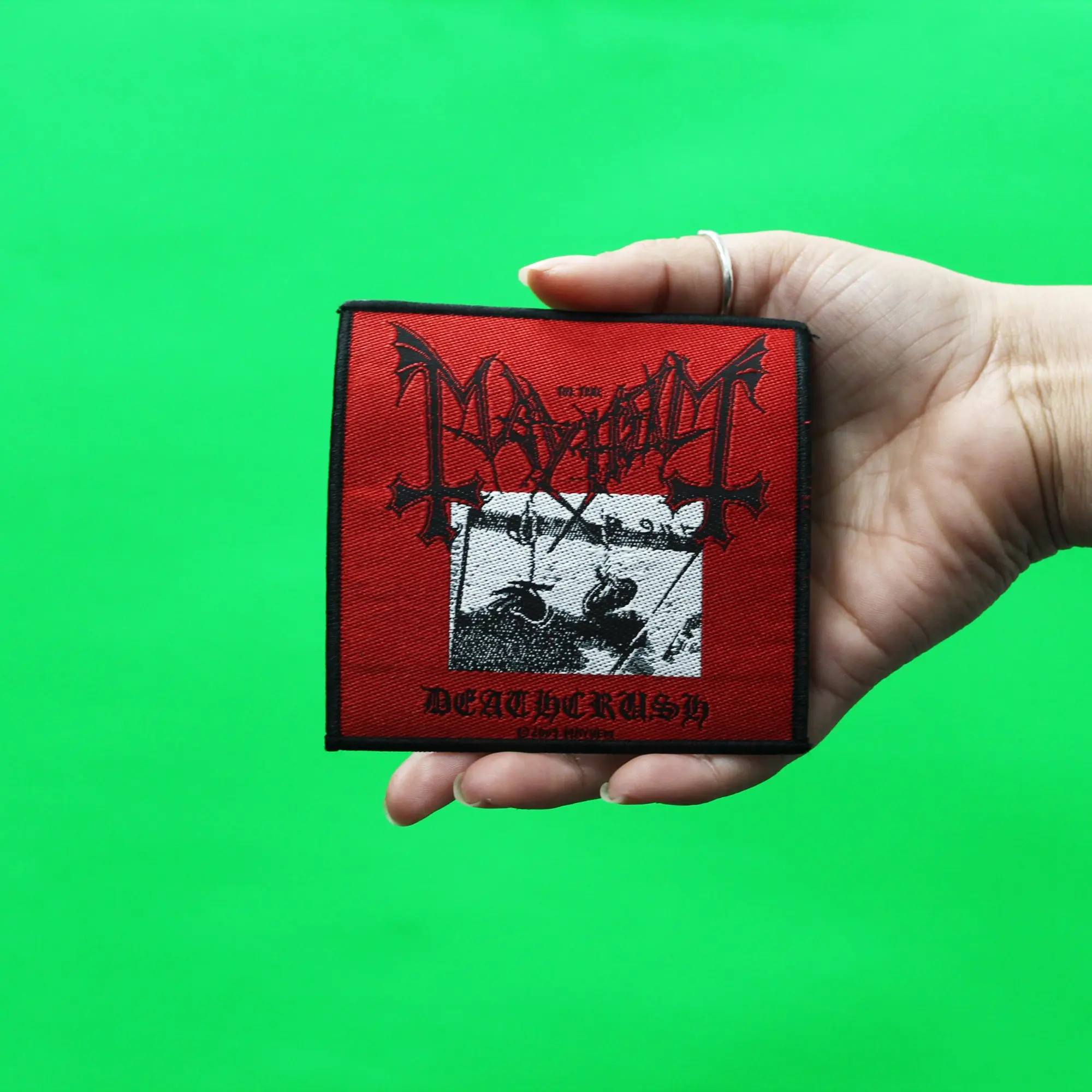 Mayhem Deathcrush Album Art Patch Norway Maniac Metal Woven Sew On - Image 2
