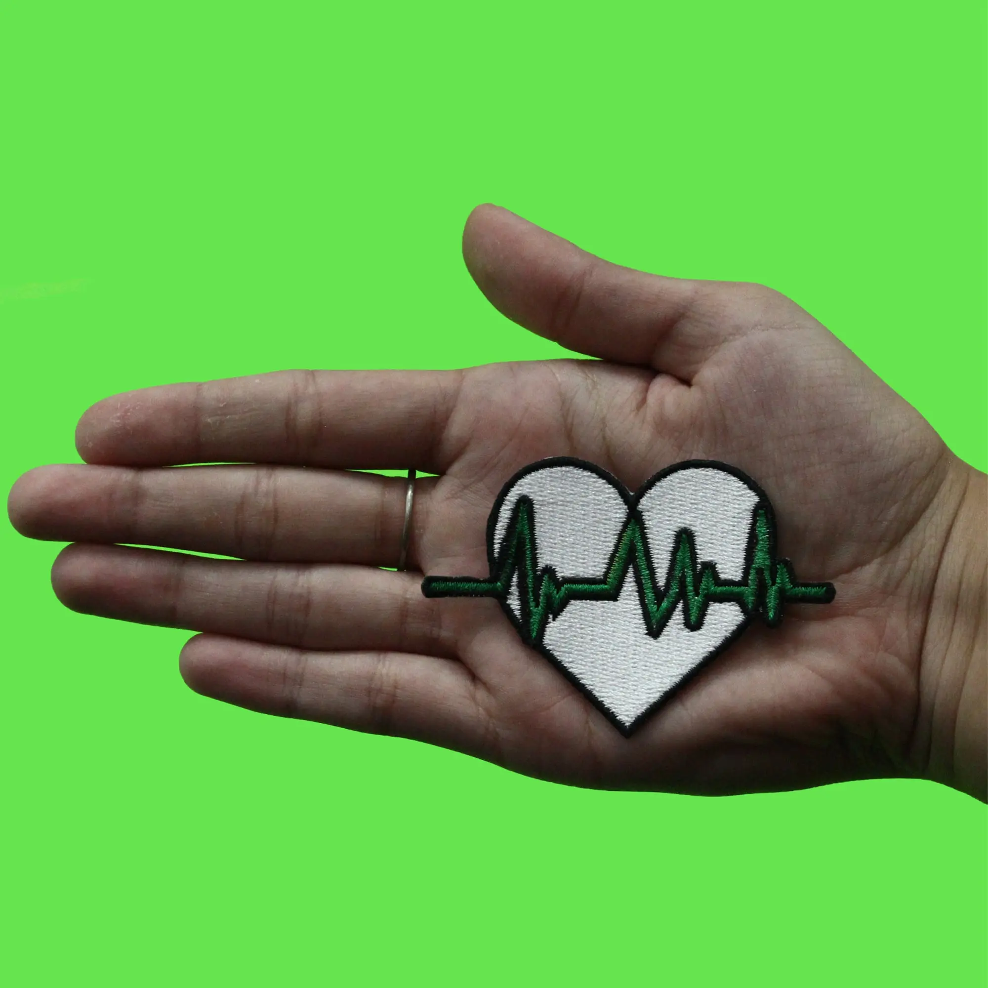 Medical Heart Rate Patch Nurse Clinical Health Embroidered Iron On - Image 2