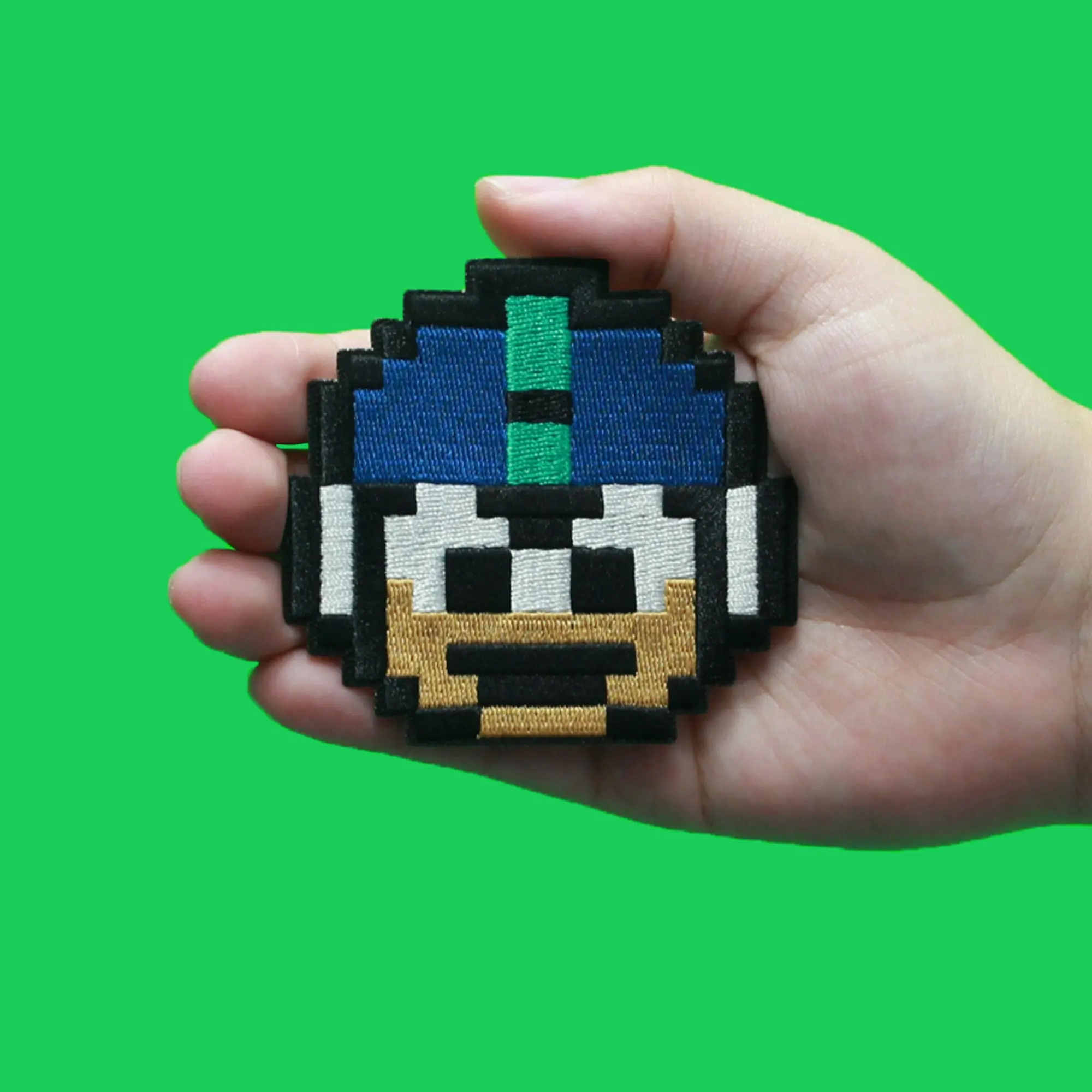 Mega Man Pixel Face Patch Capcom Classic Game Embroidered Iron On - Image 3