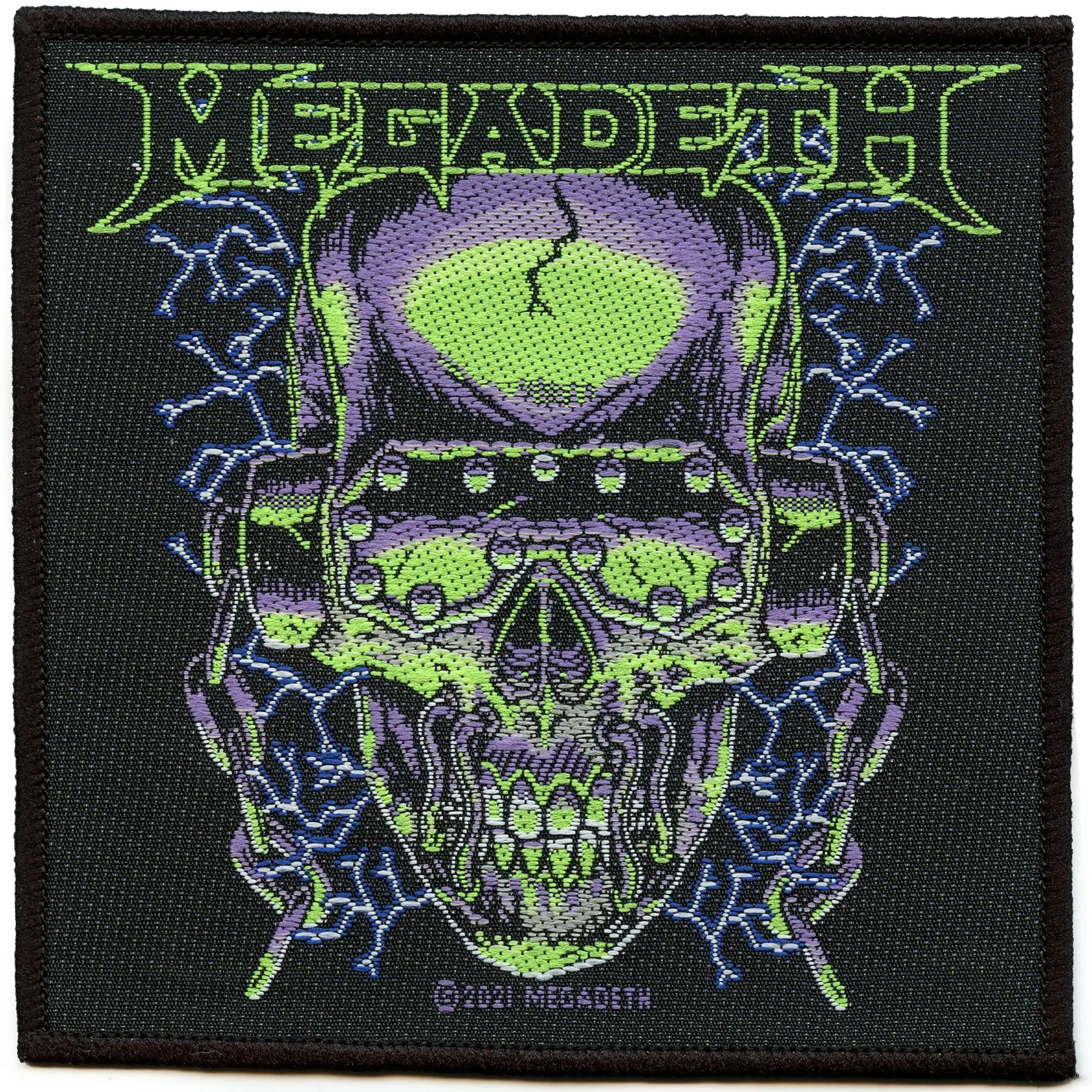 Megadeth Vic Rattlehead Neon Patch Heavy Metal Band Woven Sew On