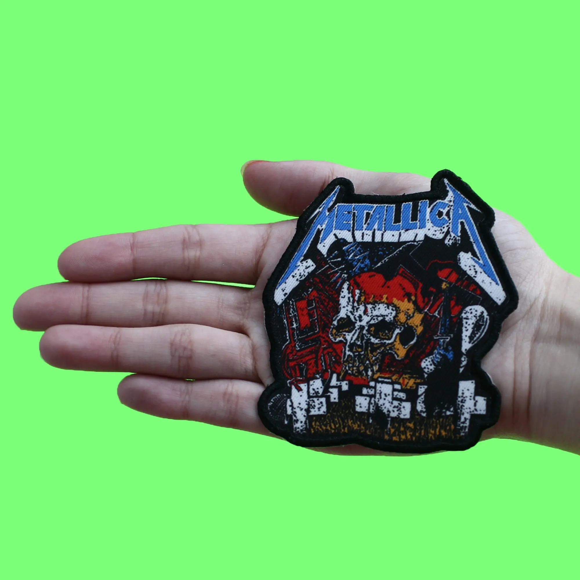 Metallica Master Of Puppets Patch Cemetery Skull Sublimated Iron On - Image 2
