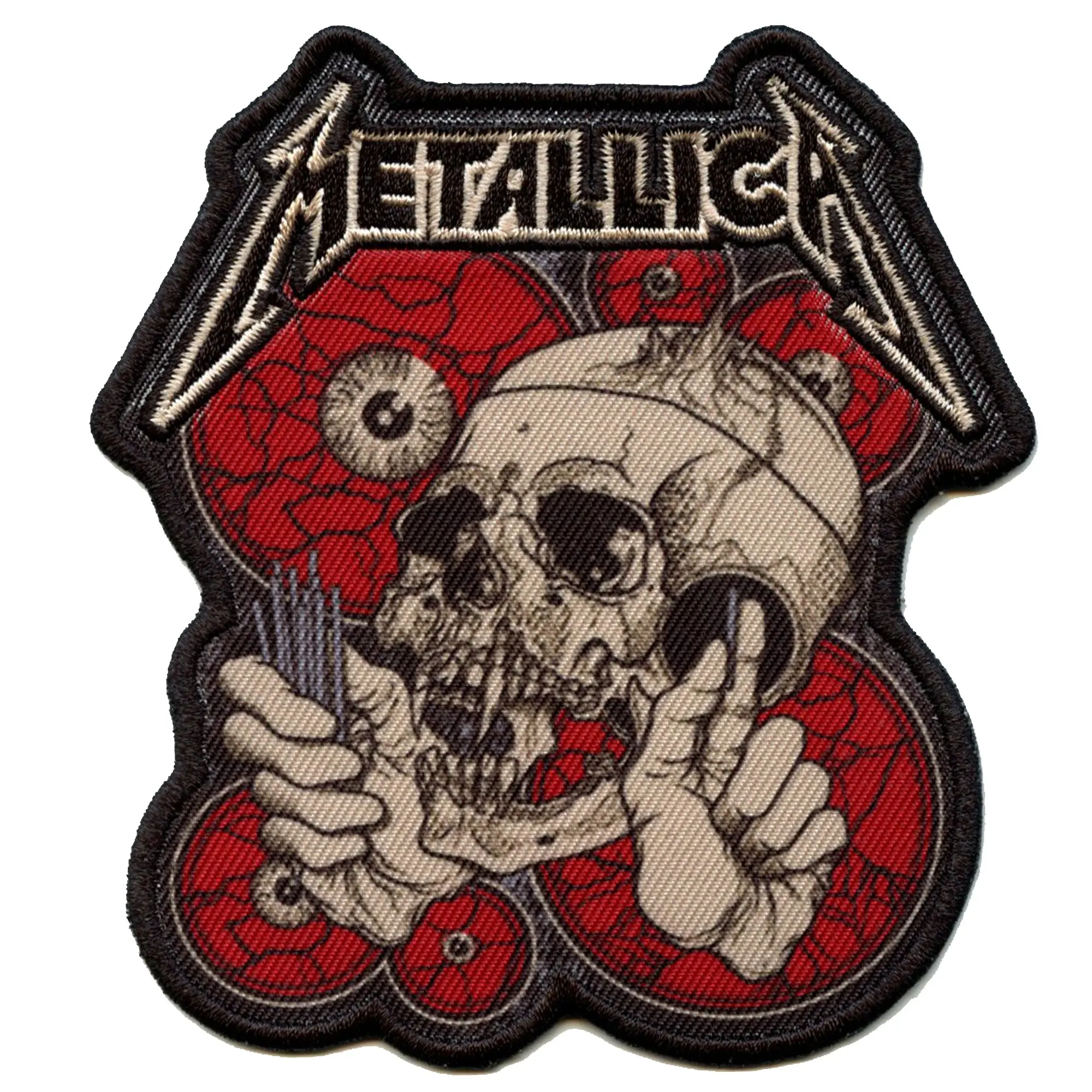 Metallica The Shortest Straw Patch Red Eyes Skull Sublimated Embroidery Iron-On