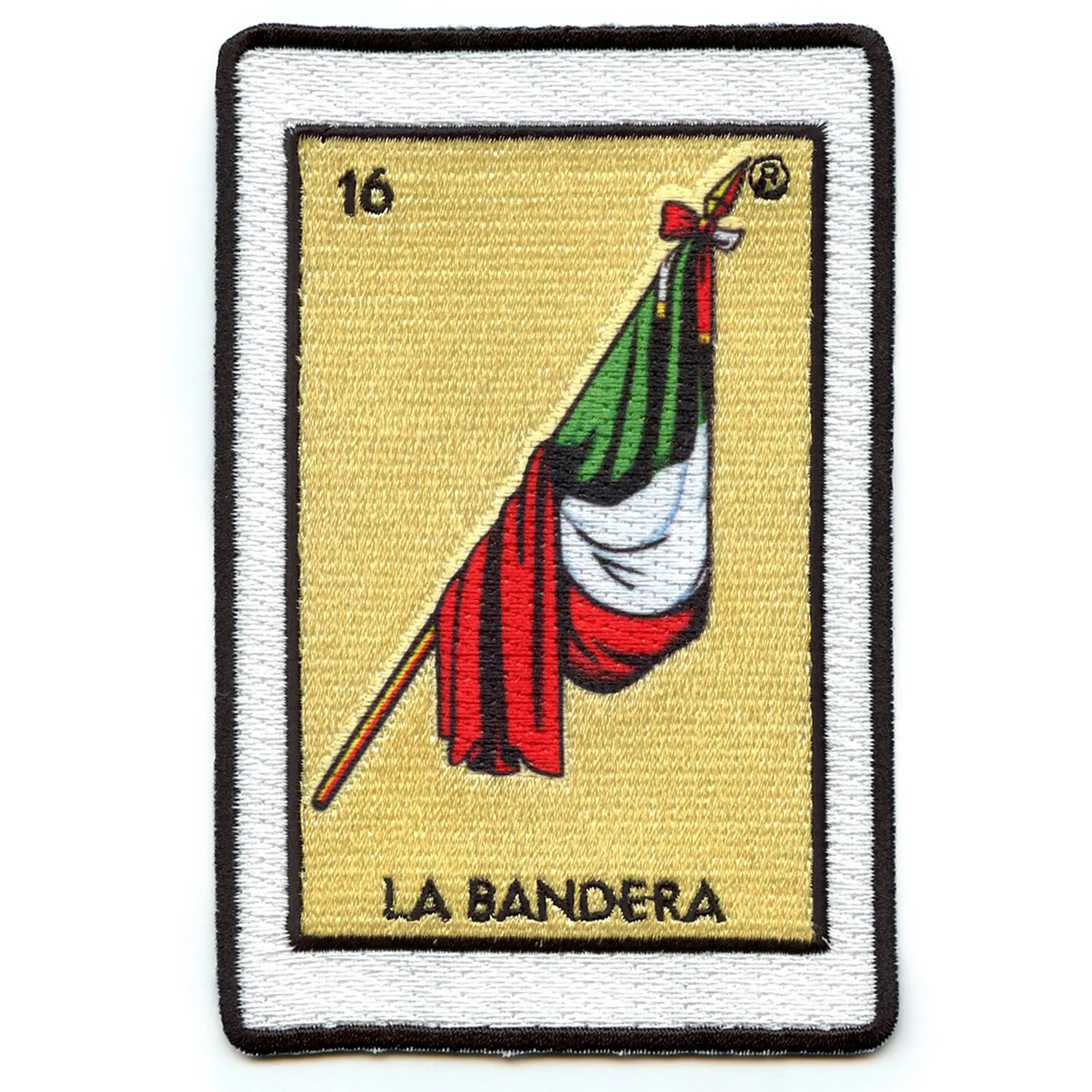 La Bandera 16 Patch Flag Mexican Loteria Card Sublimated Embroidery Iron On - Image 2
