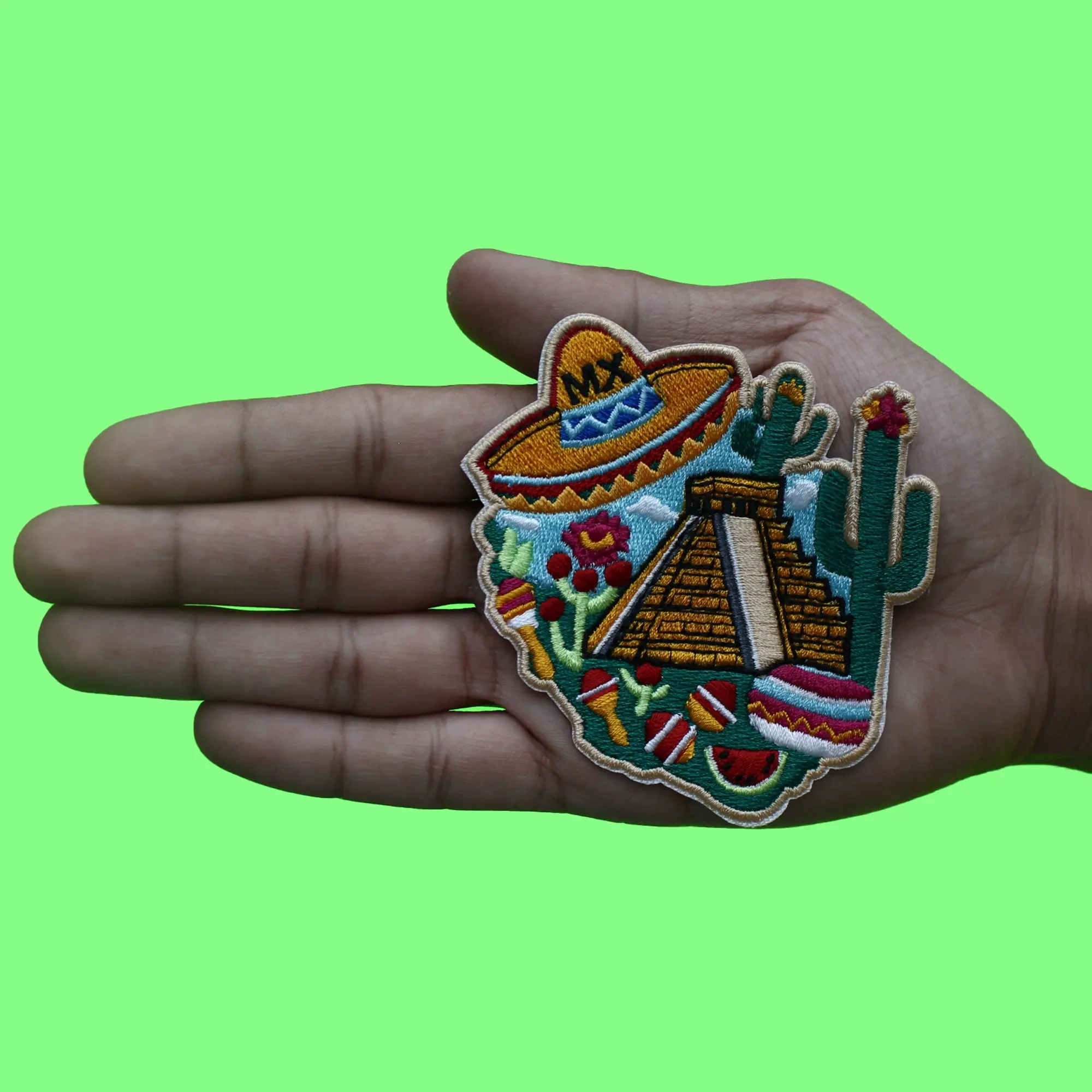 Mexico Culture Travel Patch Hispanic Mayan Aztec Embroidered Iron On - Image 2
