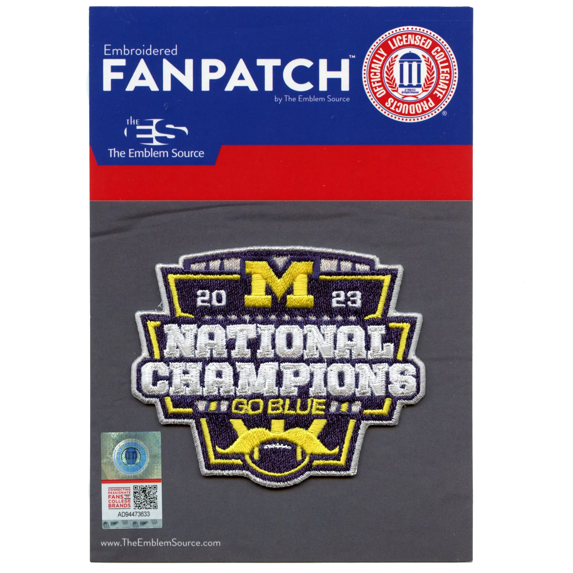 Michigan Wolverines 2023-2024 Patch National Champions Football Embroidered Go Blue